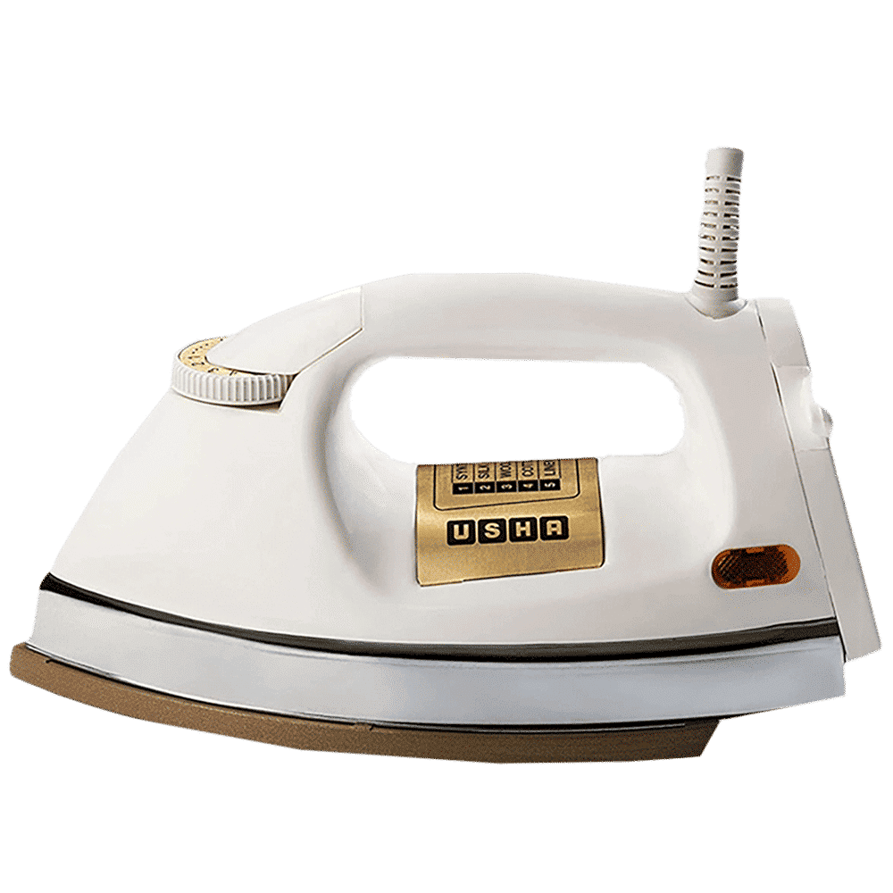 USHA EI 3710 1000 Watts Dry Iron (360 Degree Swivel Cord, White)