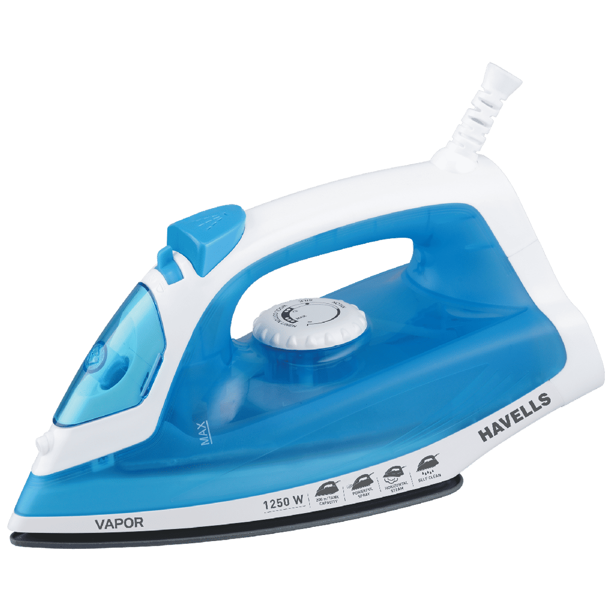 HAVELLS Vapor 1250 Watts 200ml Steam Iron (Vertical & Horizontal Ironing, Blue)