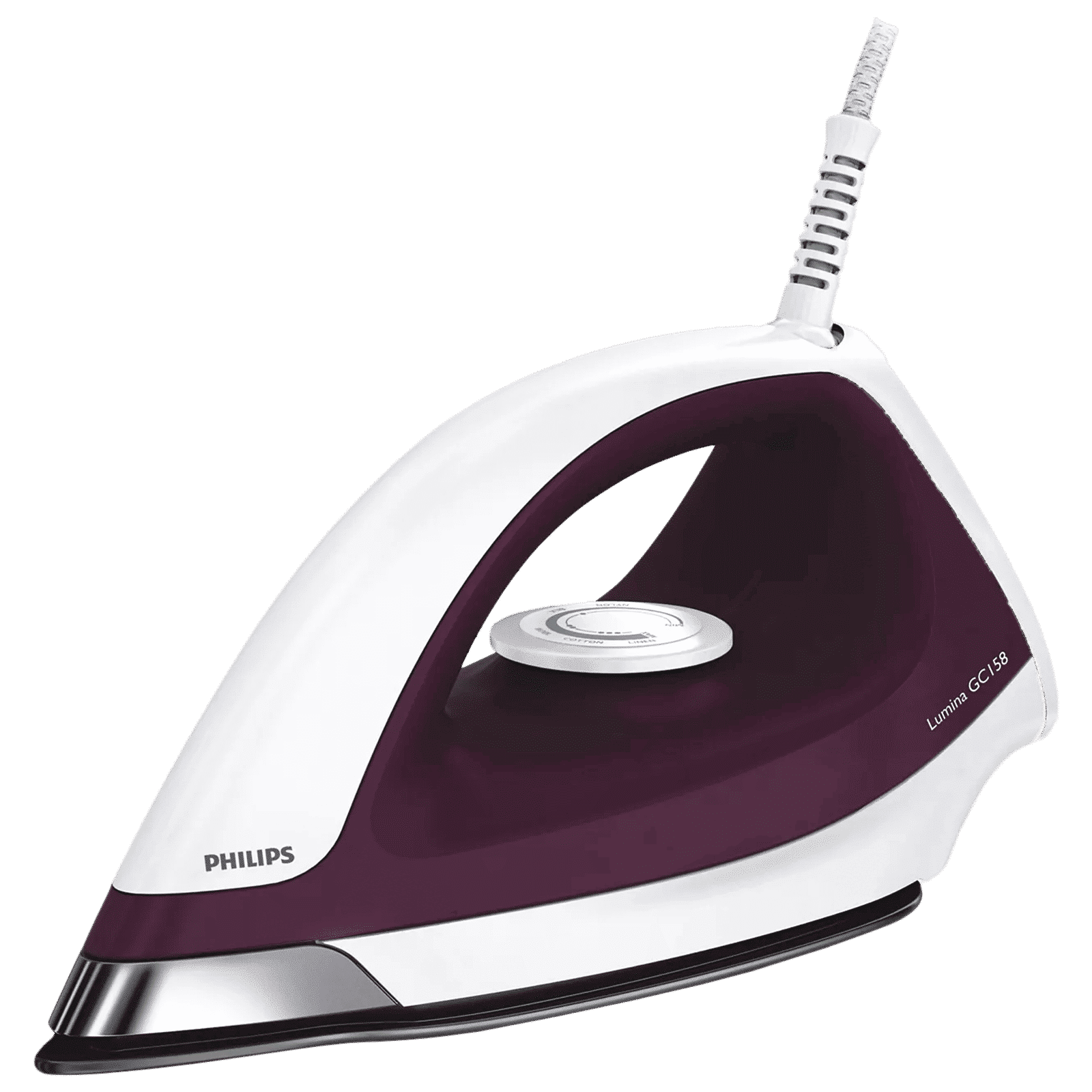 PHILIPS GC158/02 1100 Watts Dry Iron (Cast-in Soleplate Technology, Purple)