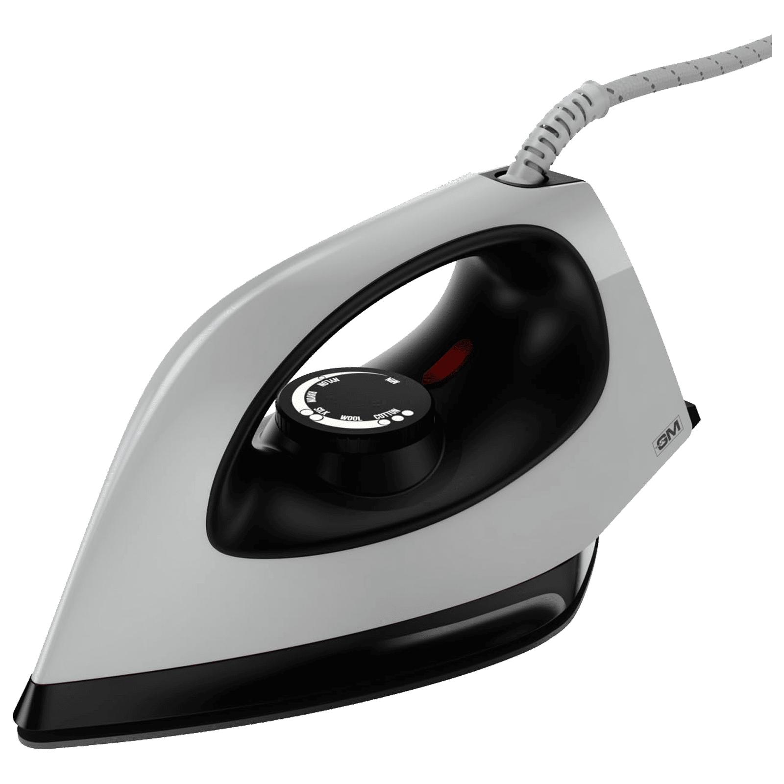 GM Orca 1100 Watts Dry Iron (360 Degree Swivel Cord, White)