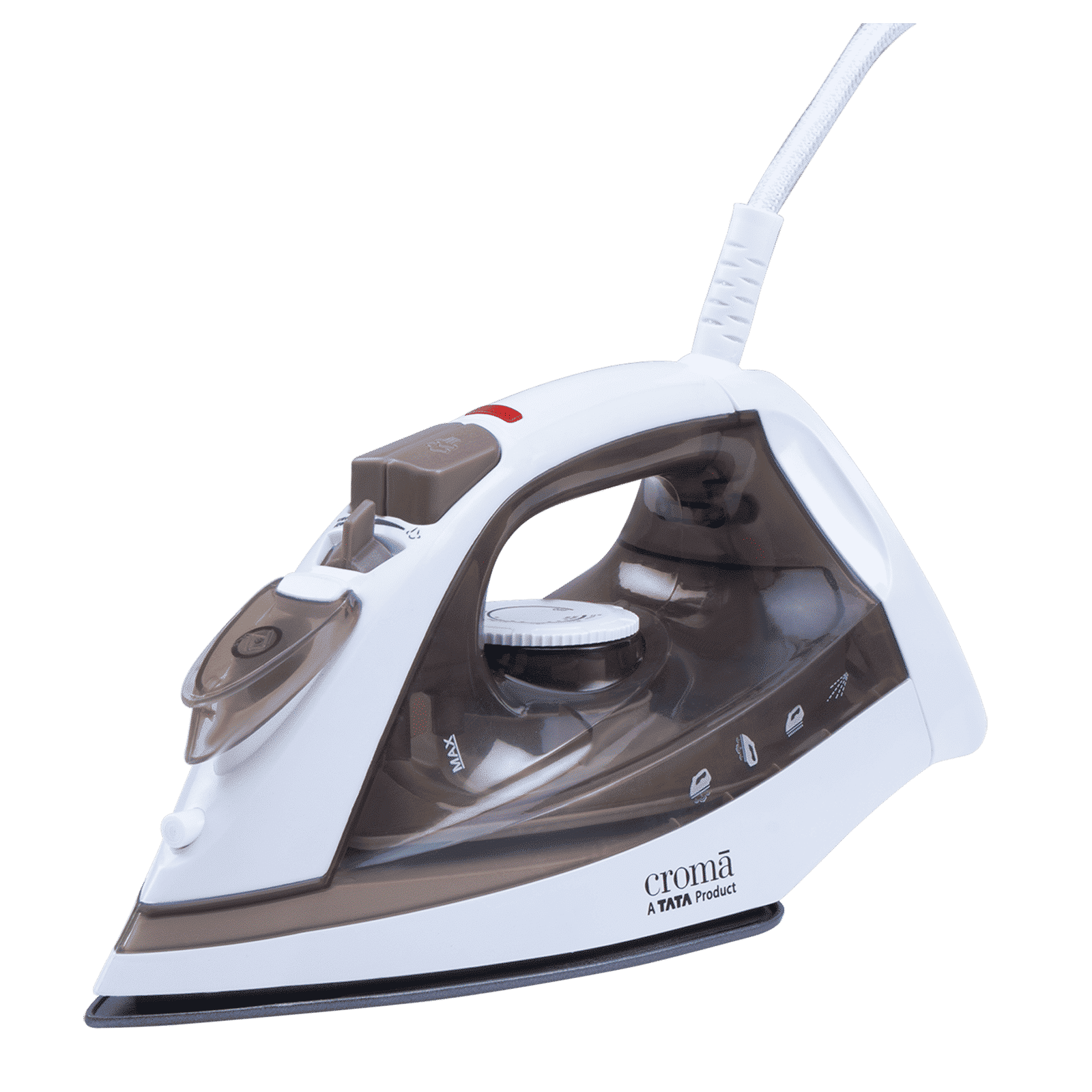 Croma 1600 Watts 210ml Steam Iron (2025 Model, 360 Degree Swivel Cord, Brown)