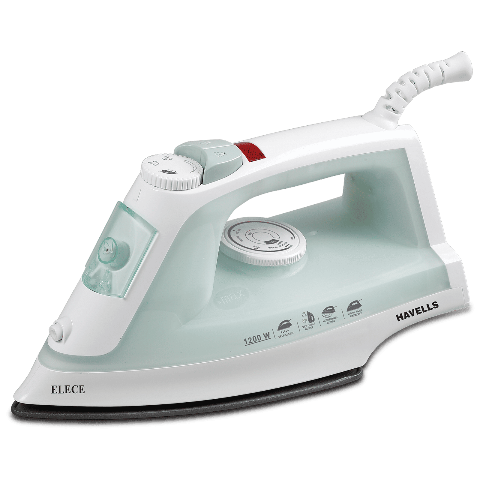 HAVELLS Elece 1200 Watts 170ml Steam Iron (Vertical & Horizontal Steam, Pista Green)-picture-10