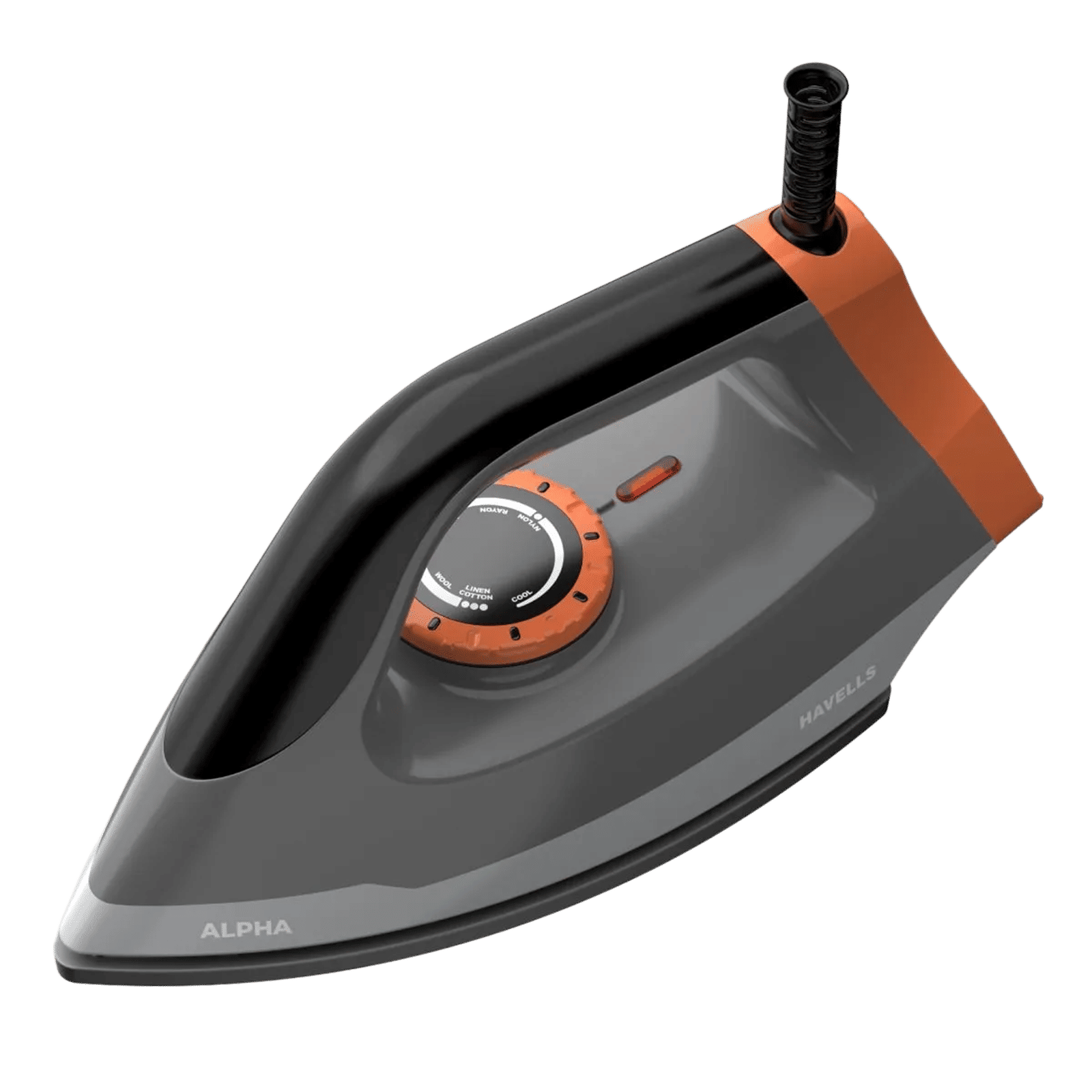 Havells Alpha 1250 Watts Dry Iron (360 Degree Swivel Cord for Effortless Maneuvering, Black)