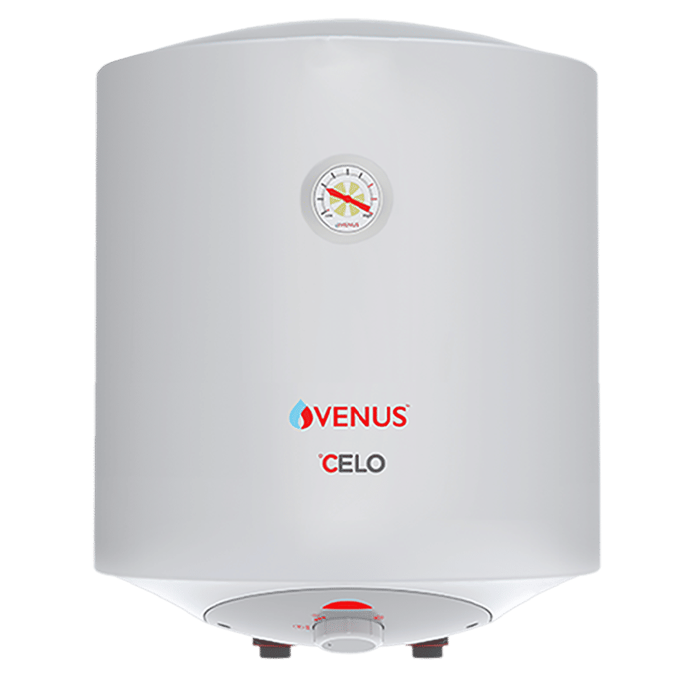 VENUS Celo 10 Litres 5 Star Vertical Storage Water Geyser with Hard Water Protection (White)