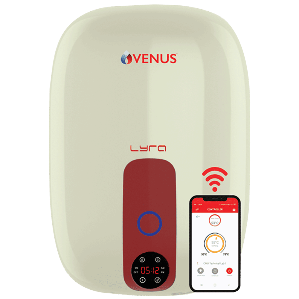 VENUS Lyra Nexus 15 Litre 5 Star Vertical Smart Geyser with Wi-Fi Technology (Ivory)