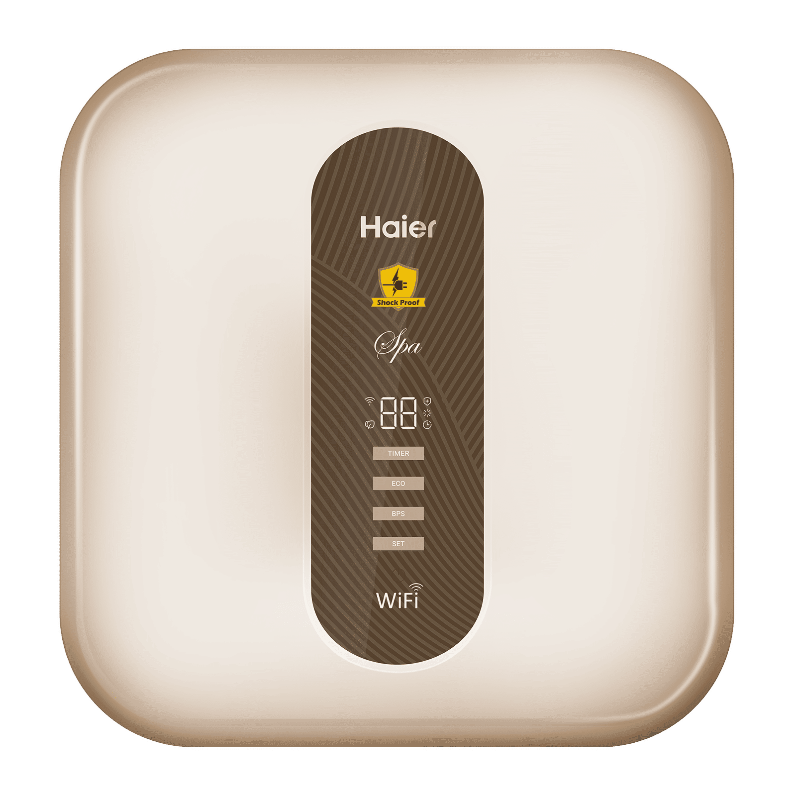 Haier ES15V-SD Wi-Fi 15 Litres 5 Star Vertical Storage Water Geyser with Glass Coated Incoloy Heating Element (Gold)