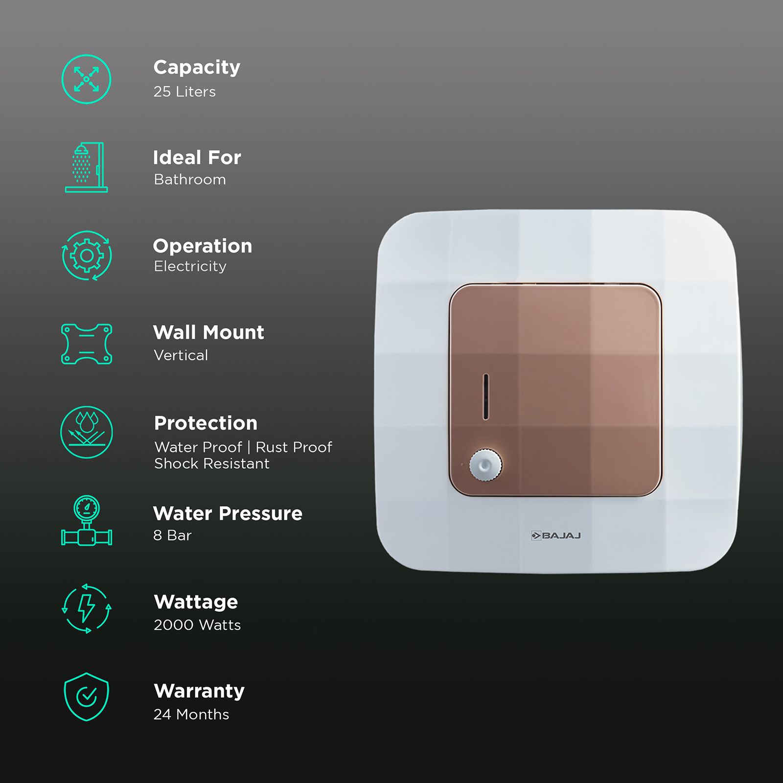 Buy BAJAJ Maestro 25 Liters Star Vertical Storage Water Heater