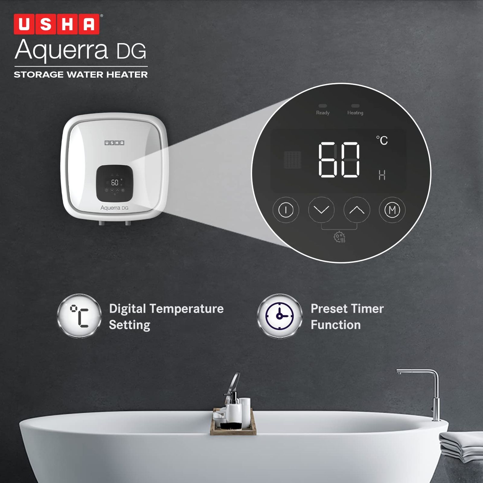 Usha SWH Aquerra DG 10L White