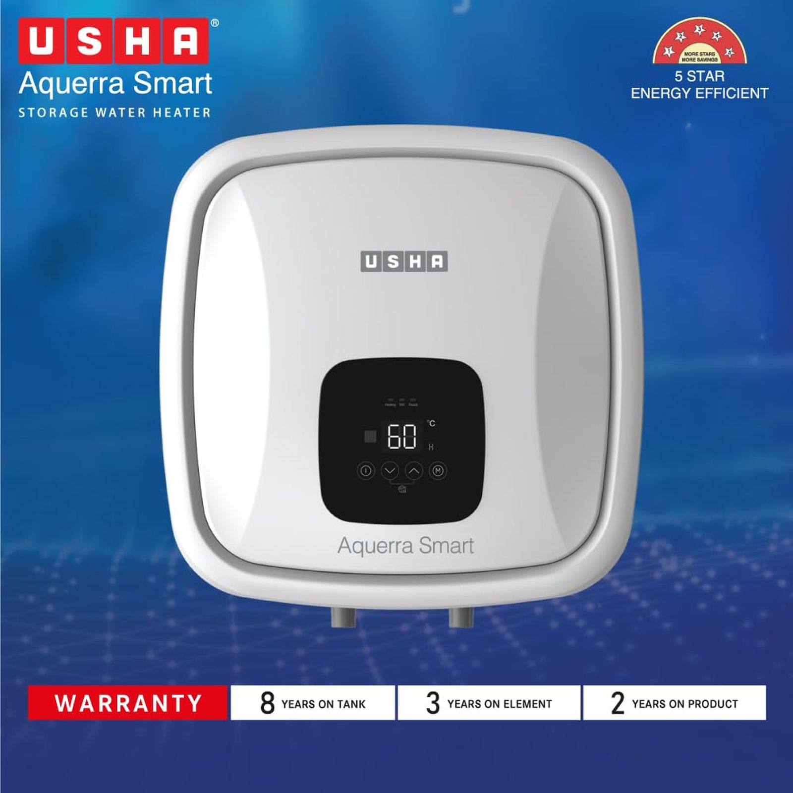 Buy USHA Aquerra 15 Litre Star Vertical Smart Geyser with