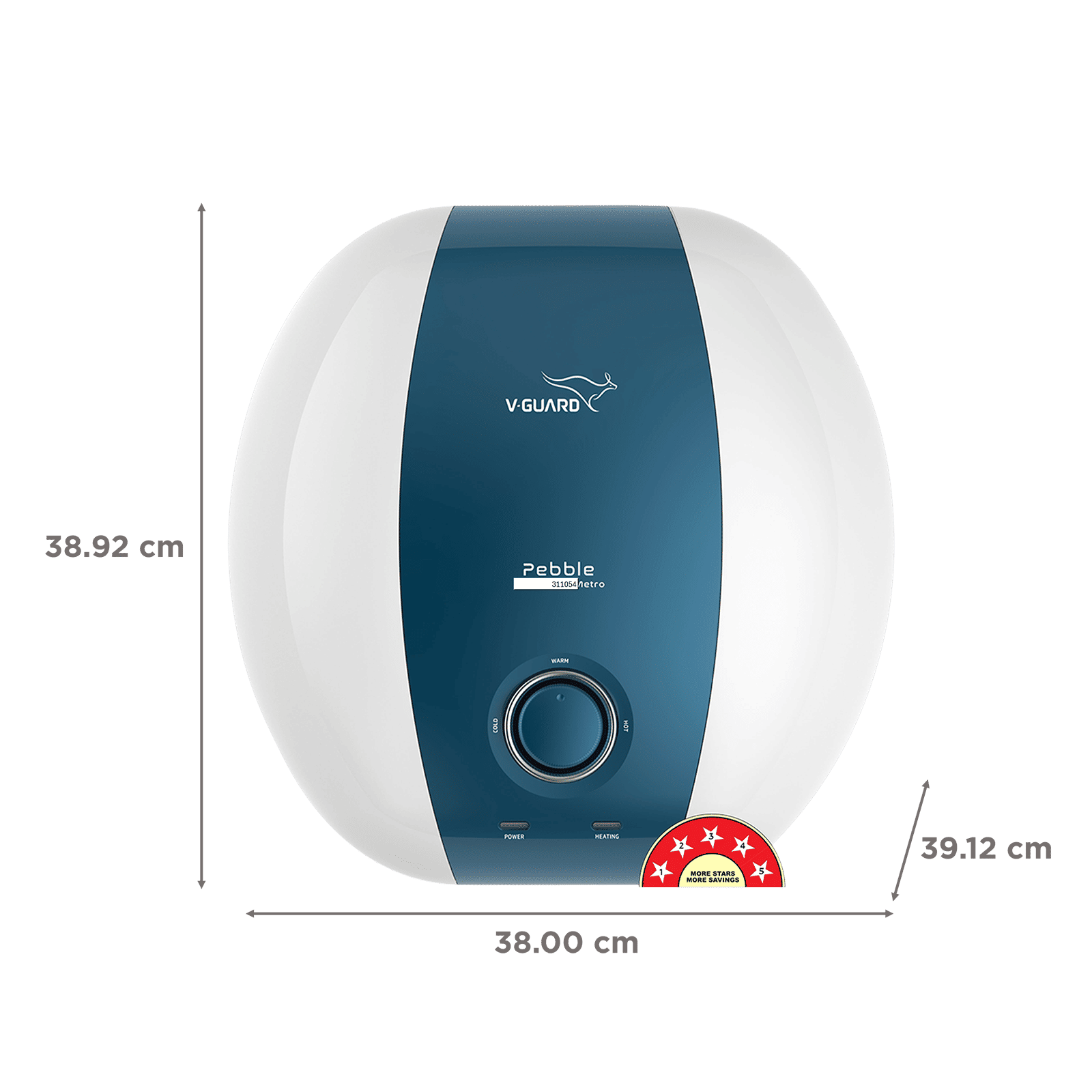 Buy V-Guard Pebble Metro 15 Litre Star Vertical Storage Geyser