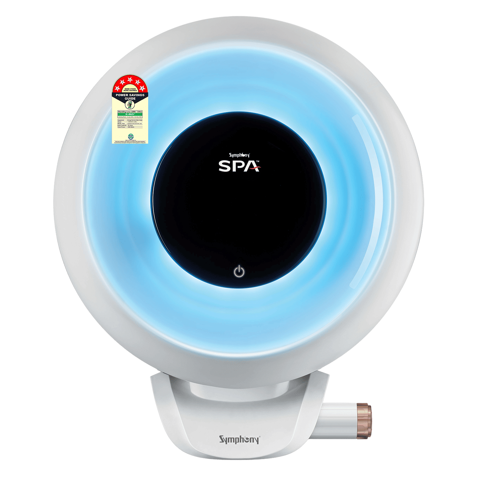 Symphony SPA 25 Litre 5 Star Vertical Storage Geyser with PUROPOD 9-Layer Advanced Water Filtration Technology (White & Grey)