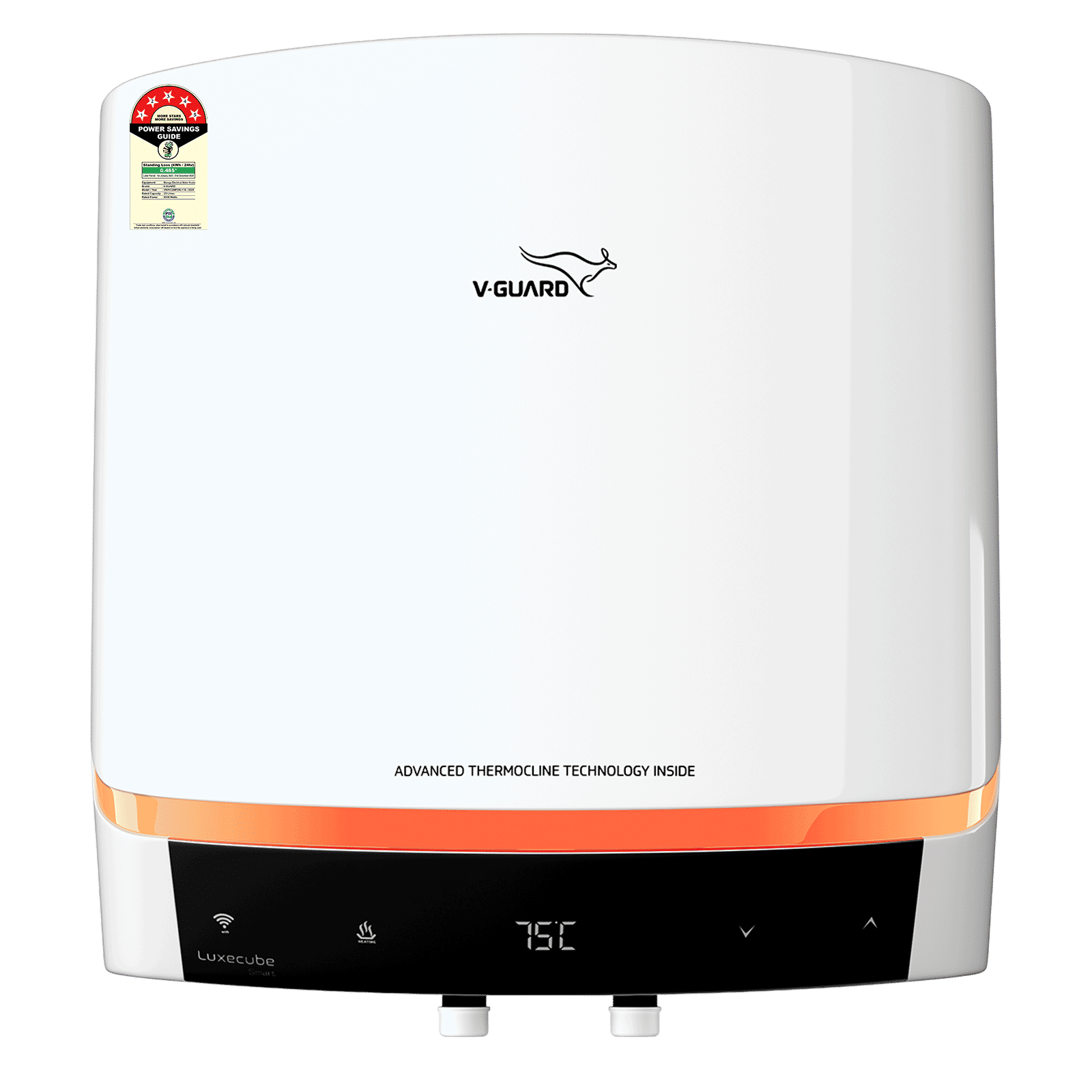 V-GUARD LUXECUBE SMART 25 Litre 5 Star Vertical Smart Geyser with Alexa & Google Assistant Compatibilty (White)
