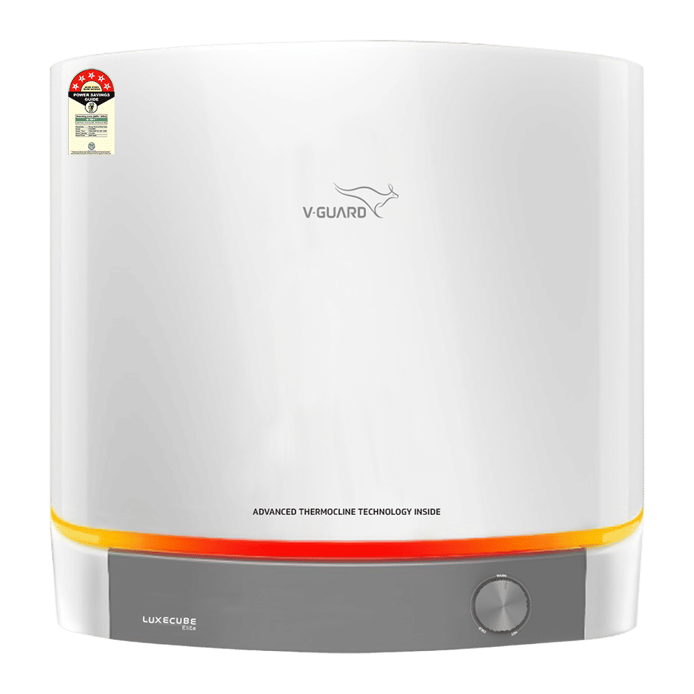 V-GUARD LUXECUBE ELITE 15 Litre 5 Star Vertical Storage Water Geyser with Advanced Thermocline Technology (White)