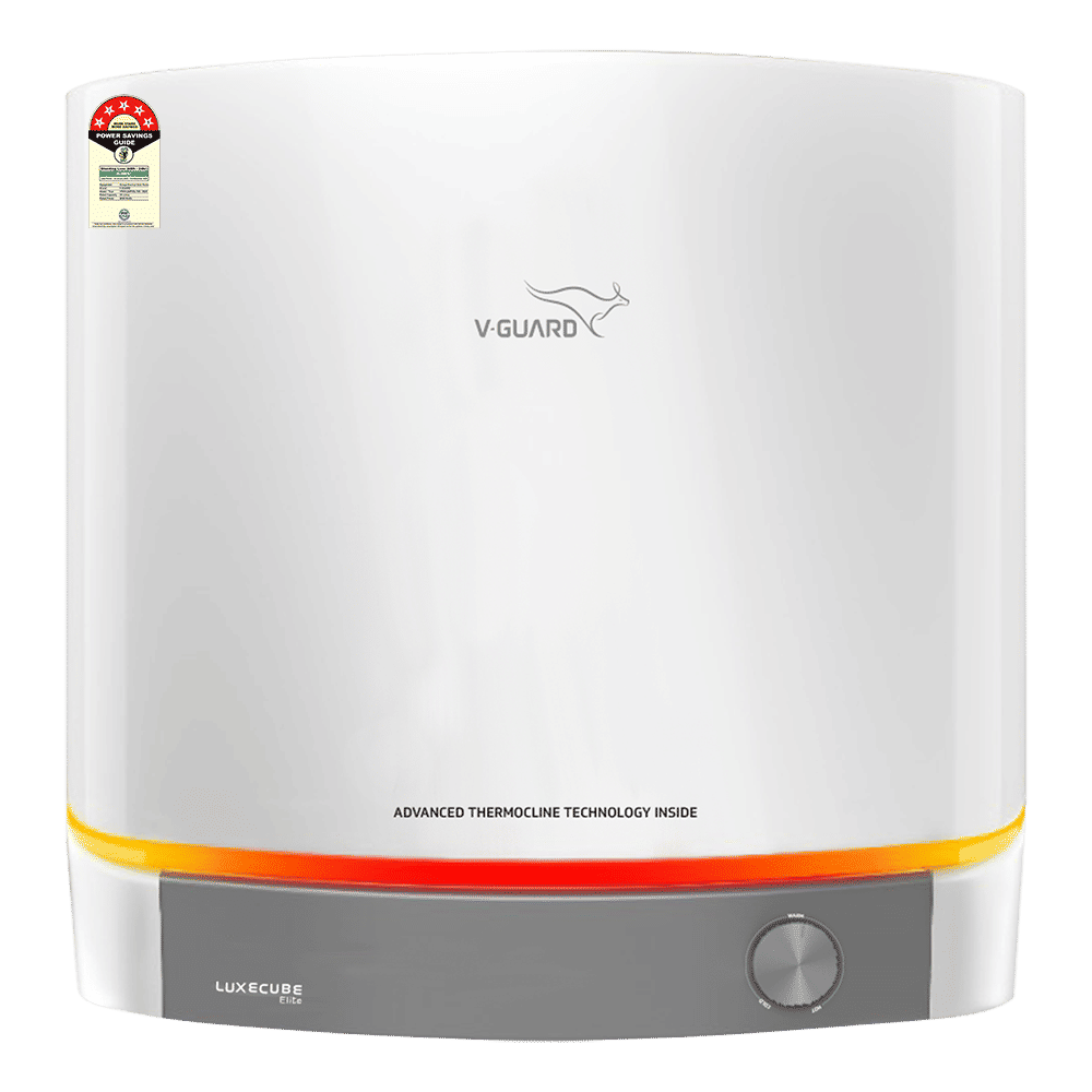 V-GUARD LUXECUBE ELITE 25 Litre 5 Star Vertical Storage Water Geyser with Advanced Thermocline Technology (White)
