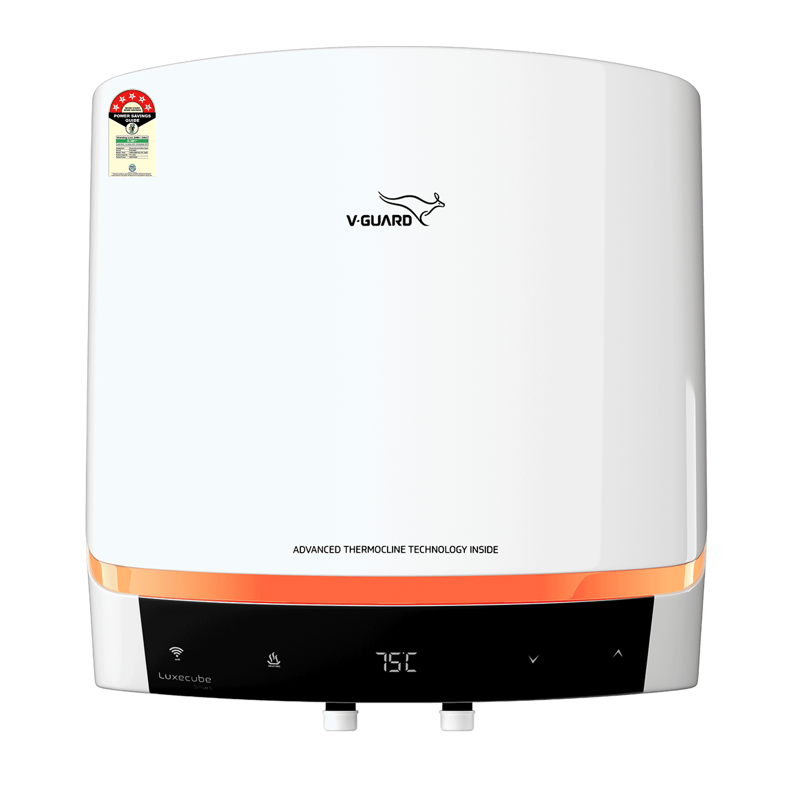 V-GUARD LUXECUBE SMART 15 Litre 5 Star Vertical Smart Geyser with Alexa & Google Assistant Compatibilty (White)