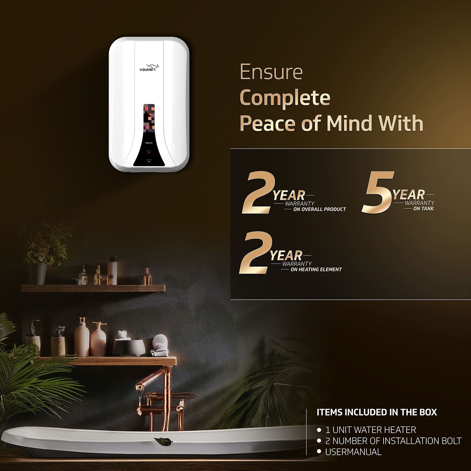 Buy V-GUARD Maha Litre Vertical Instant Geyser with Stainless