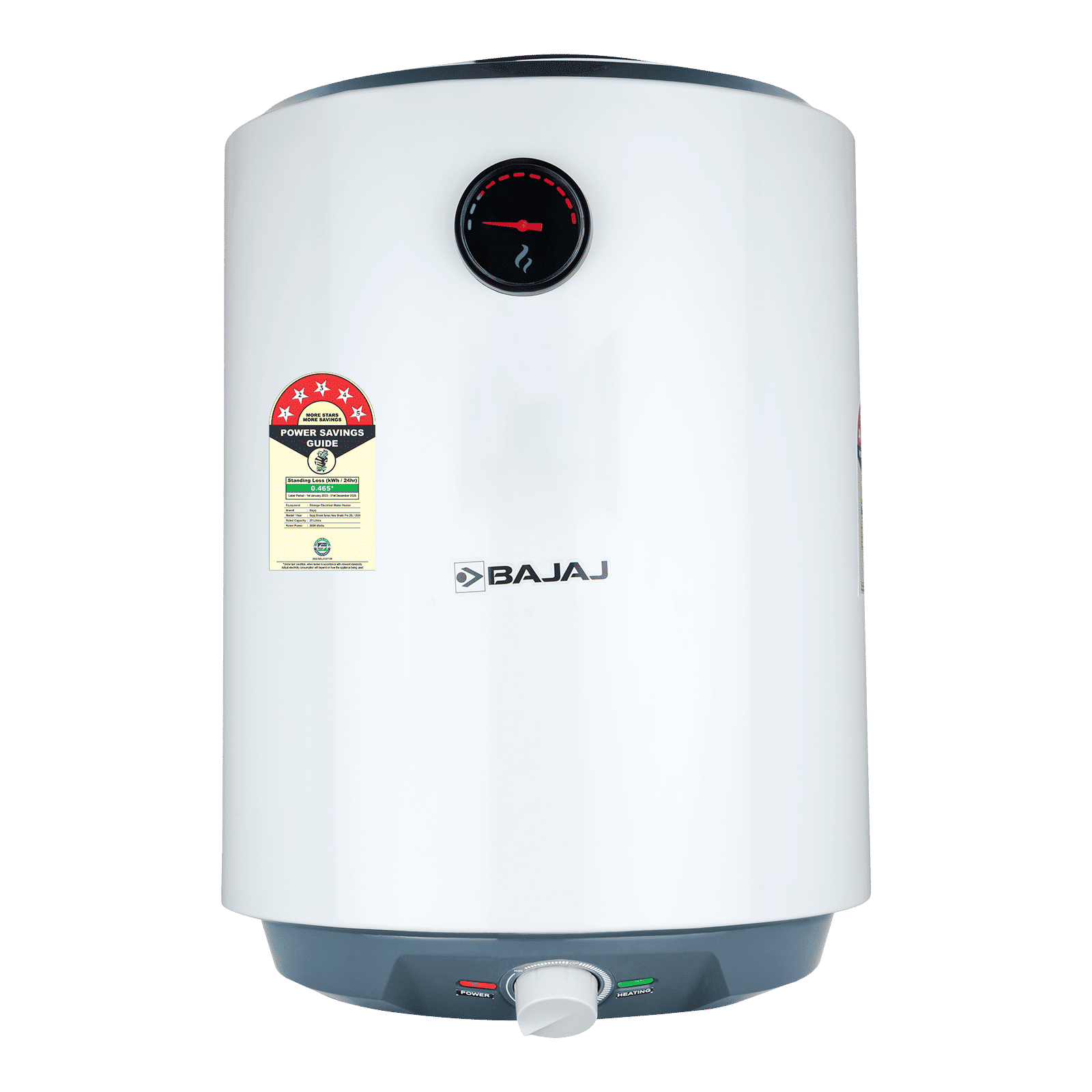 BAJAJ Shield New Shakti Pro 25 Litre Vertical Storage Geyser with Swirlflow Technology (White)