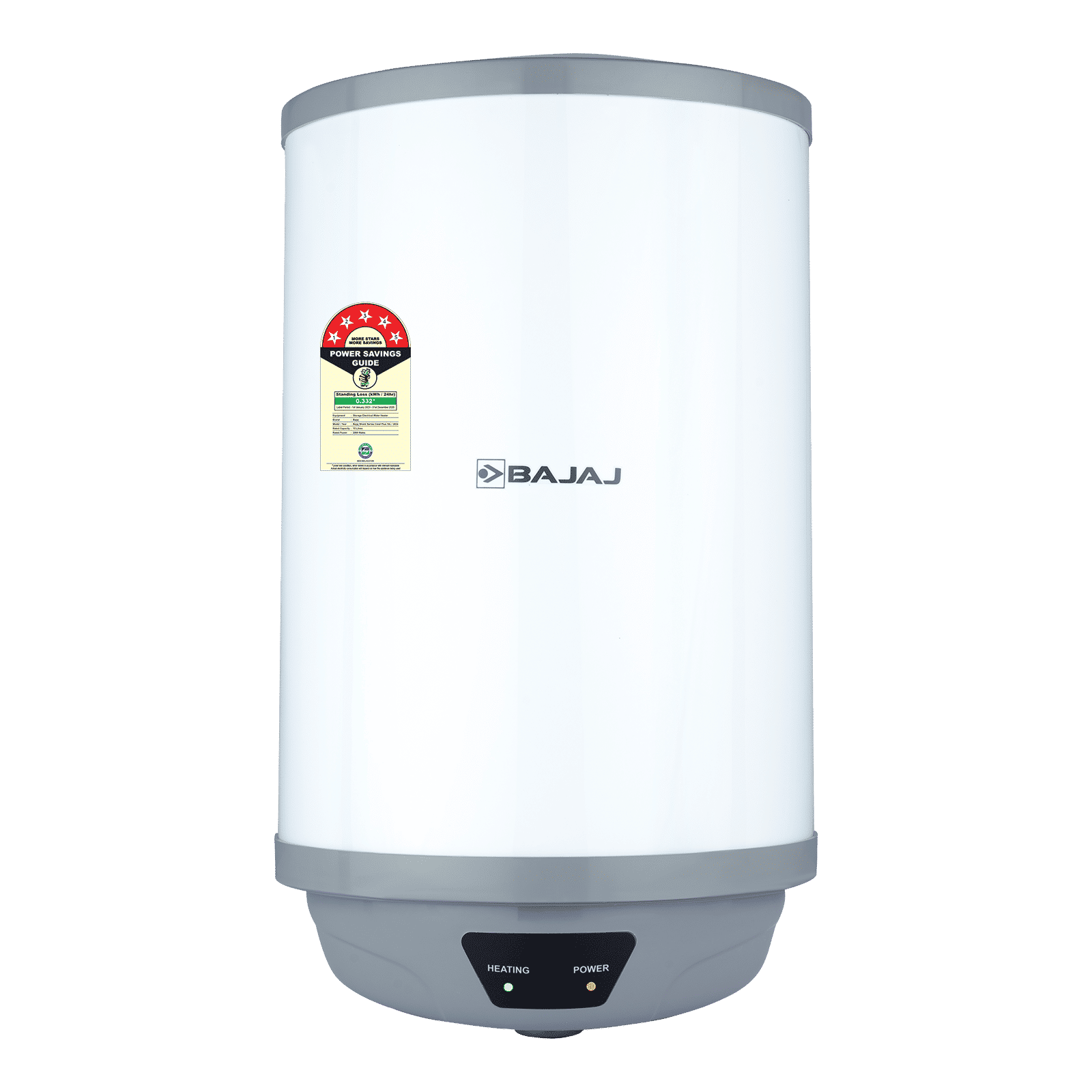 BAJAJ Shield Crest Plus 10 Litre 5 Star Vertical Storage Geyser with Swirlflow Technology (White & Grey)