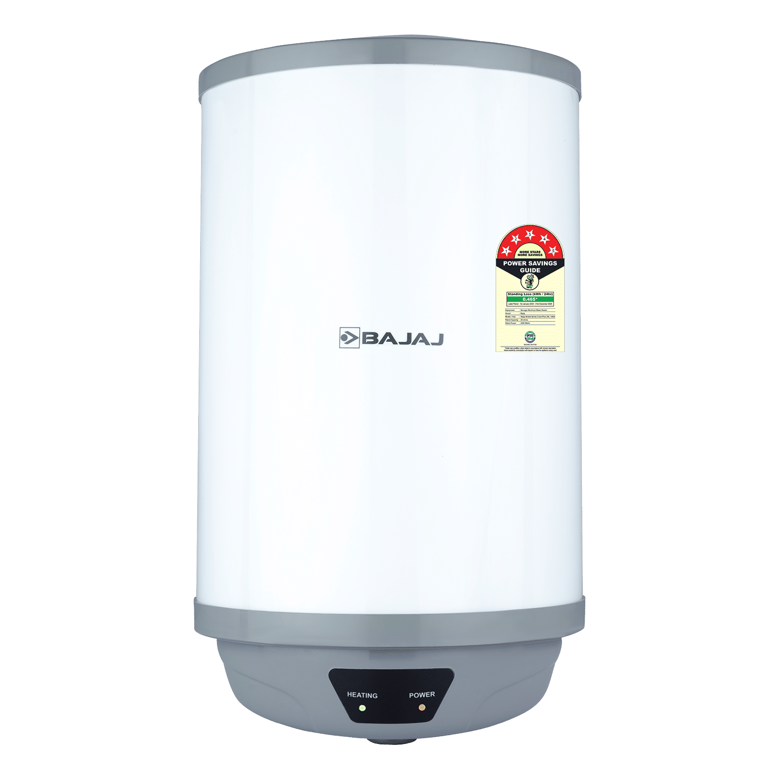 BAJAJ Shield Crest Plus 25 Litre 5 Star Vertical Storage Geyser with Swirlflow Technology (White & Grey)