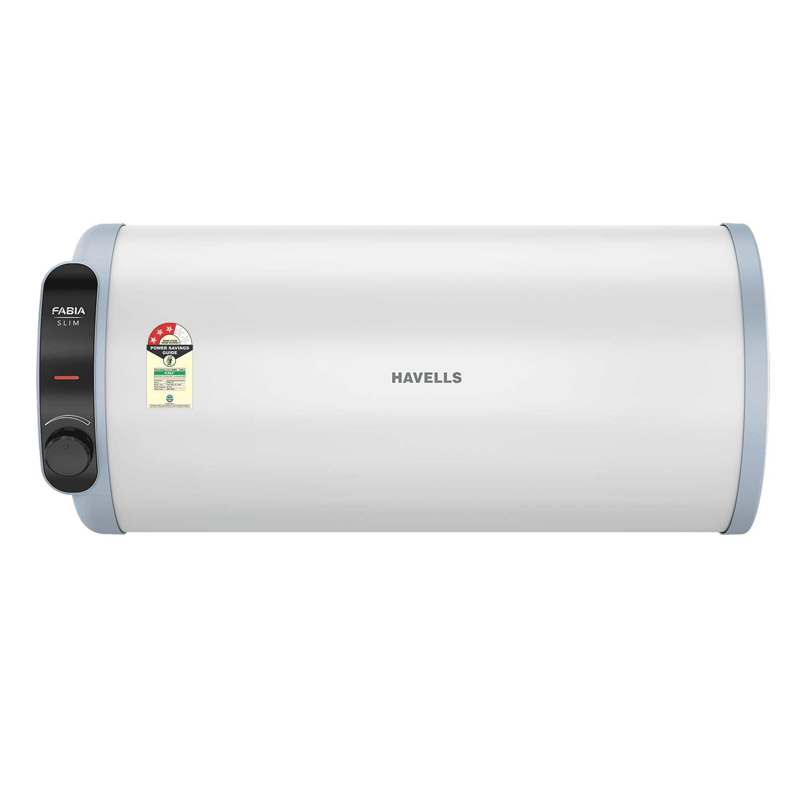 HAVELLS Fabia Slim LH 25 Litre 3 Star Horizontal Storage Geyser with Whirlflow Technology (White & Blue)