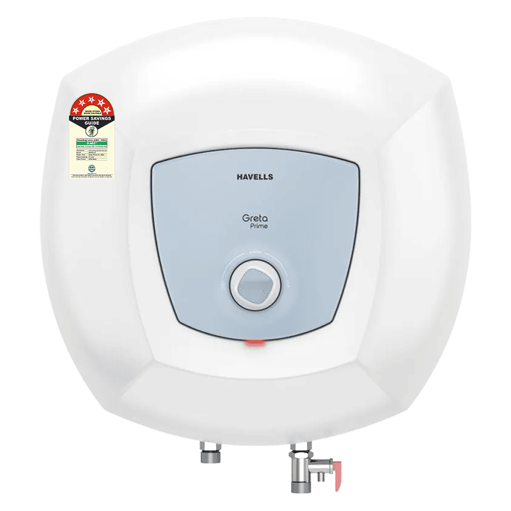 HAVELLS Greta Prime 25 Litres 5 Star Vertical Storage Geyser with Whirlflow Technology (White & Blue)