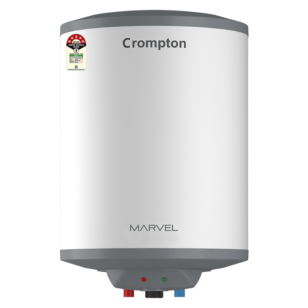 Crompton Marvel 6 Litre Vertical Storage Geyser with Anti-Scale Technology (White)