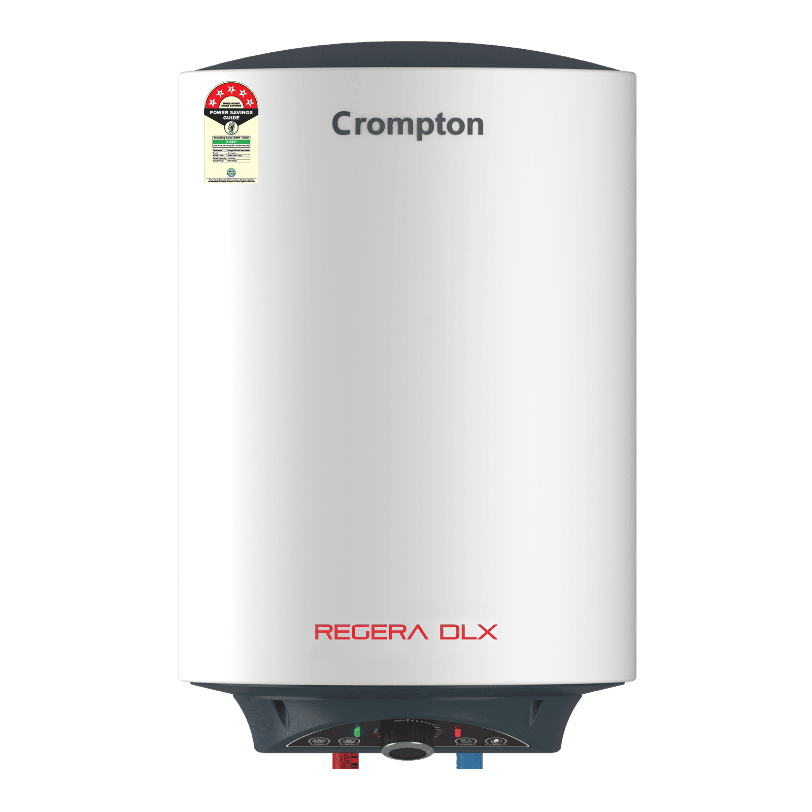 Crompton Regera DLX 10 Litre 5 Star Vertical Storage Geyser with Anti Scale Technology (Blue & White)