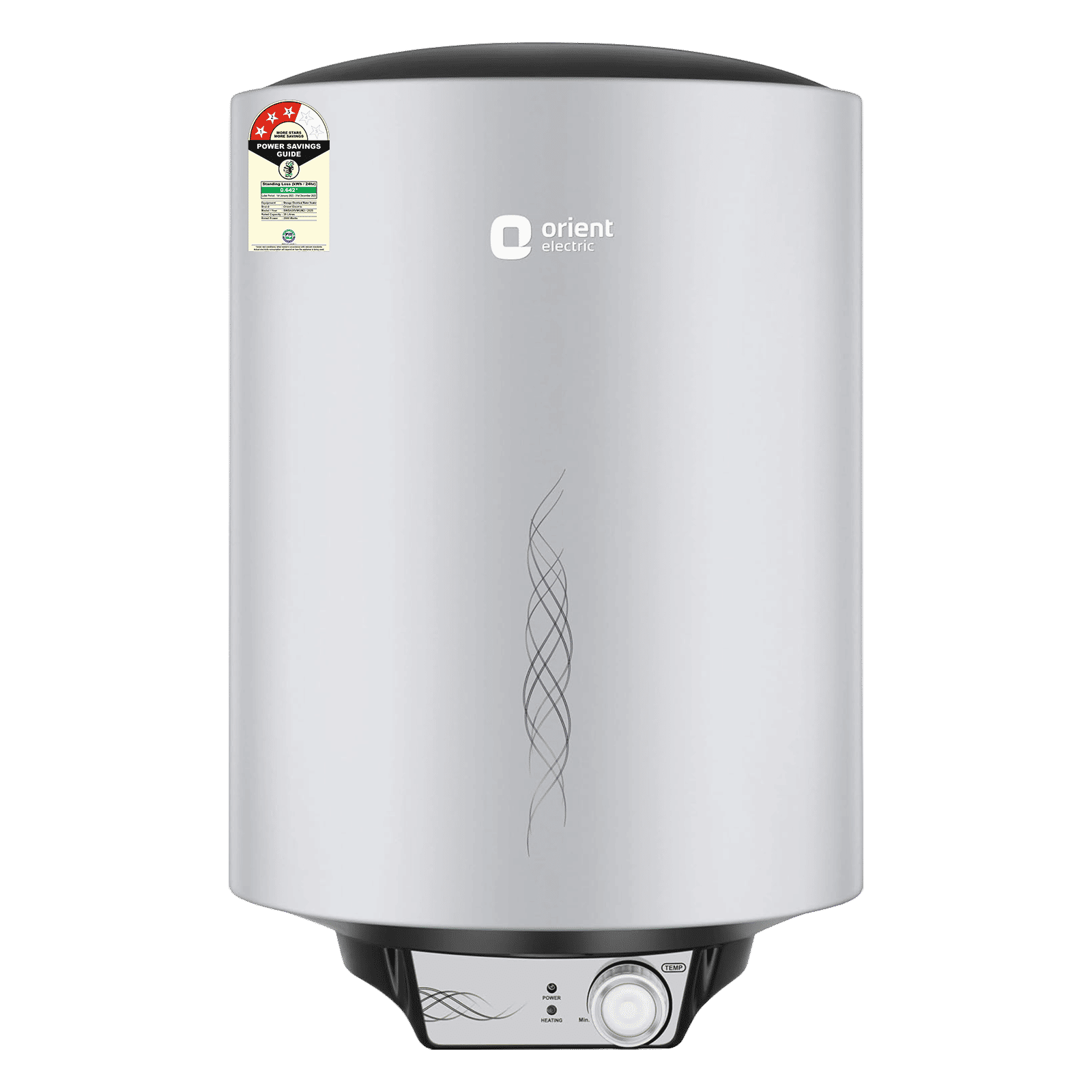 Orient Maverick 35 Litres 3 Star Vertical Storage Geyser with Longer Heat Retention (Grey)