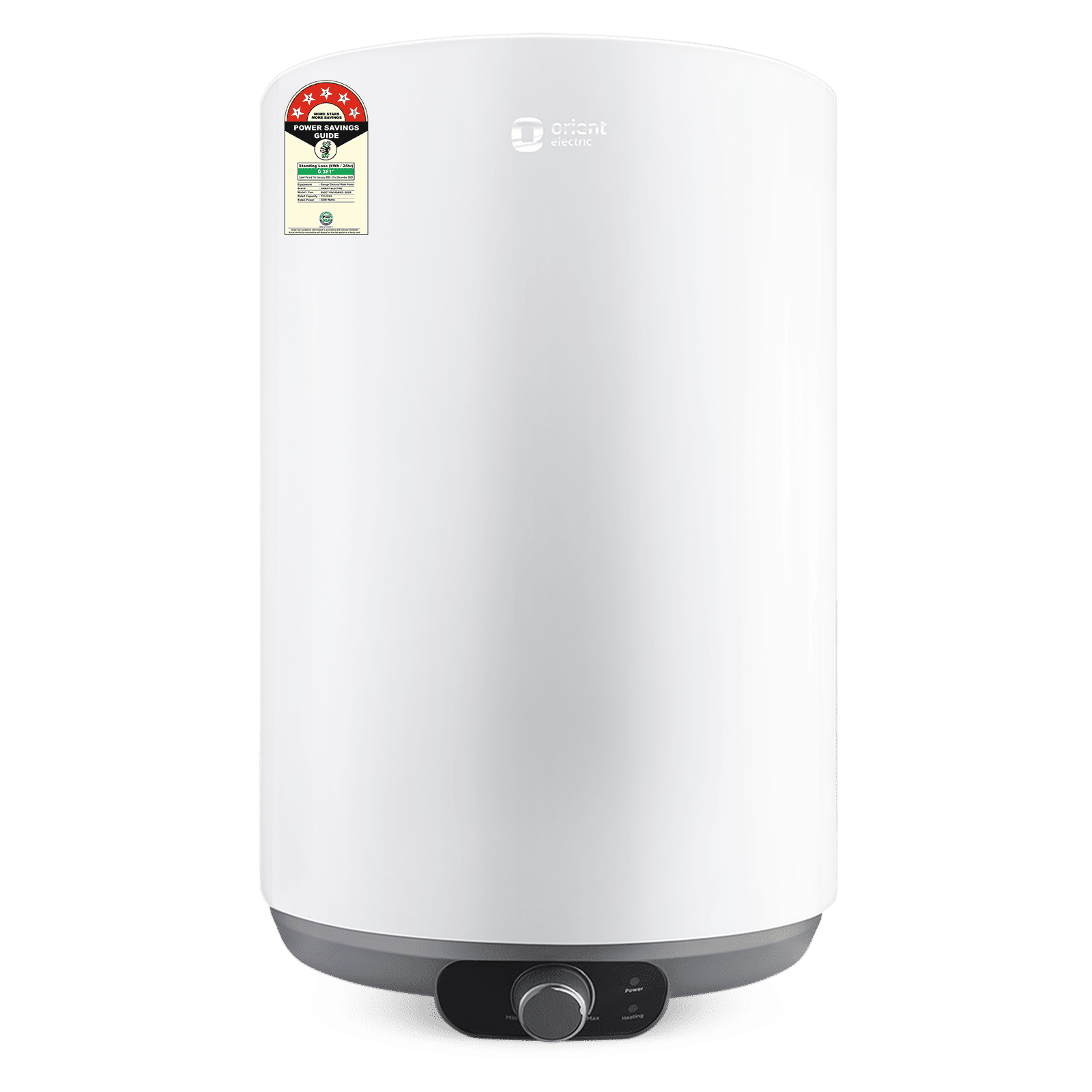 Orient Aquanova 15 Litre 5 Star Vertical Storage Geyser with Whirlflow Technology (White)