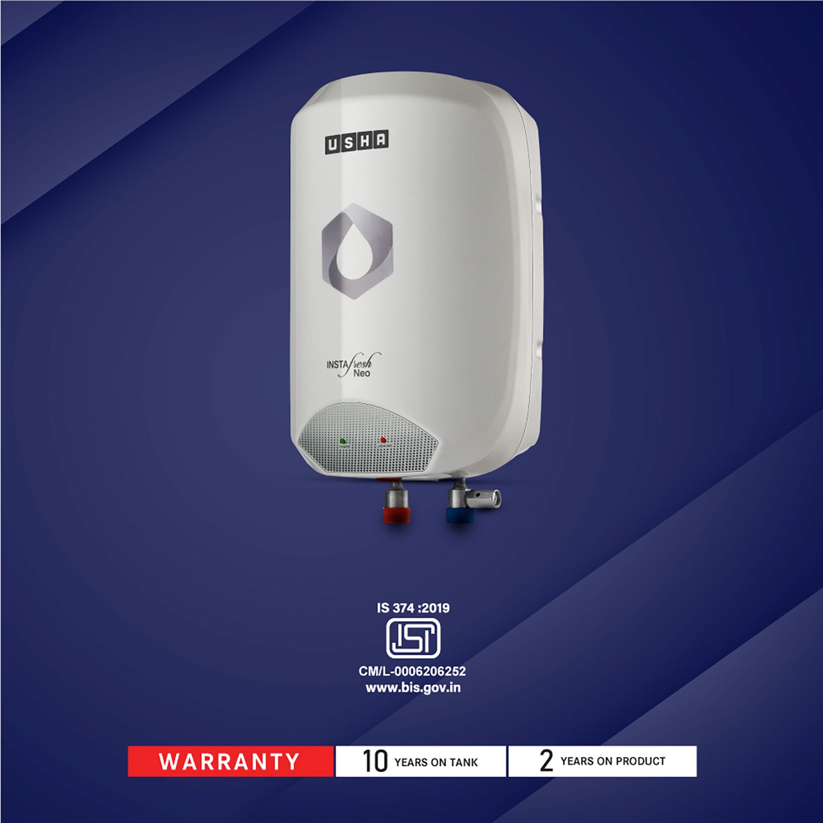 Usha IWH Instafresh NEO 5L Cyan