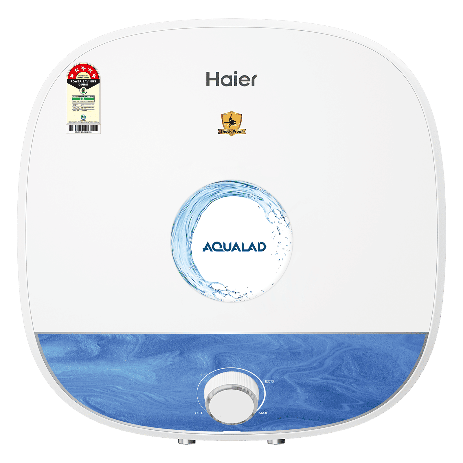 Haier ES15V-AQUALAD 15 Litre 5 Star Vertical Storage Geyser with Bacteria Proof System (Blue)