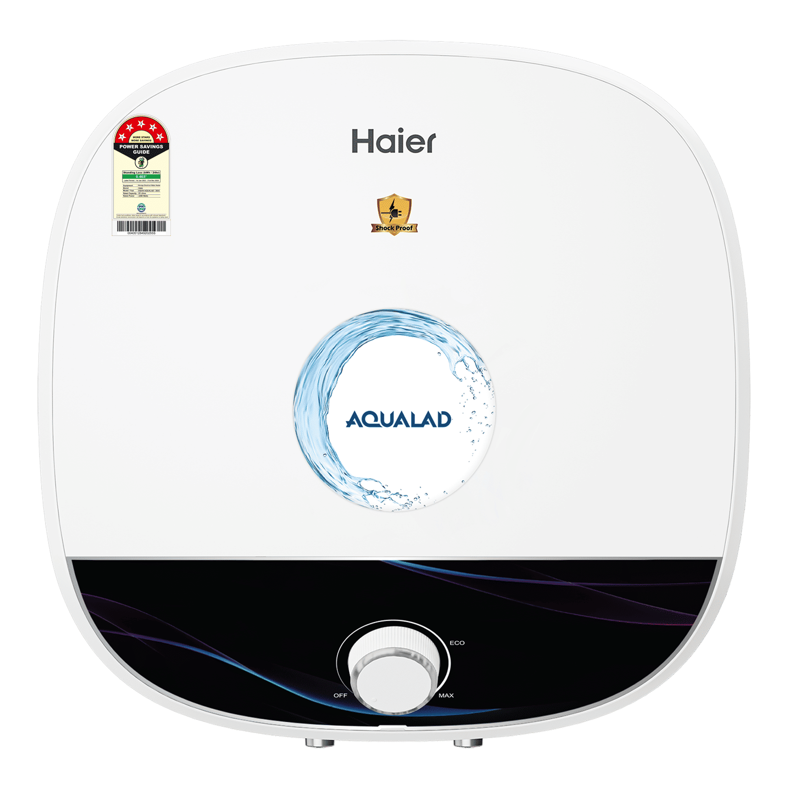 Haier ES15V-AQUALAD 15 Litre 5 Star Vertical Storage Geyser with Bacteria Proof System (Black)