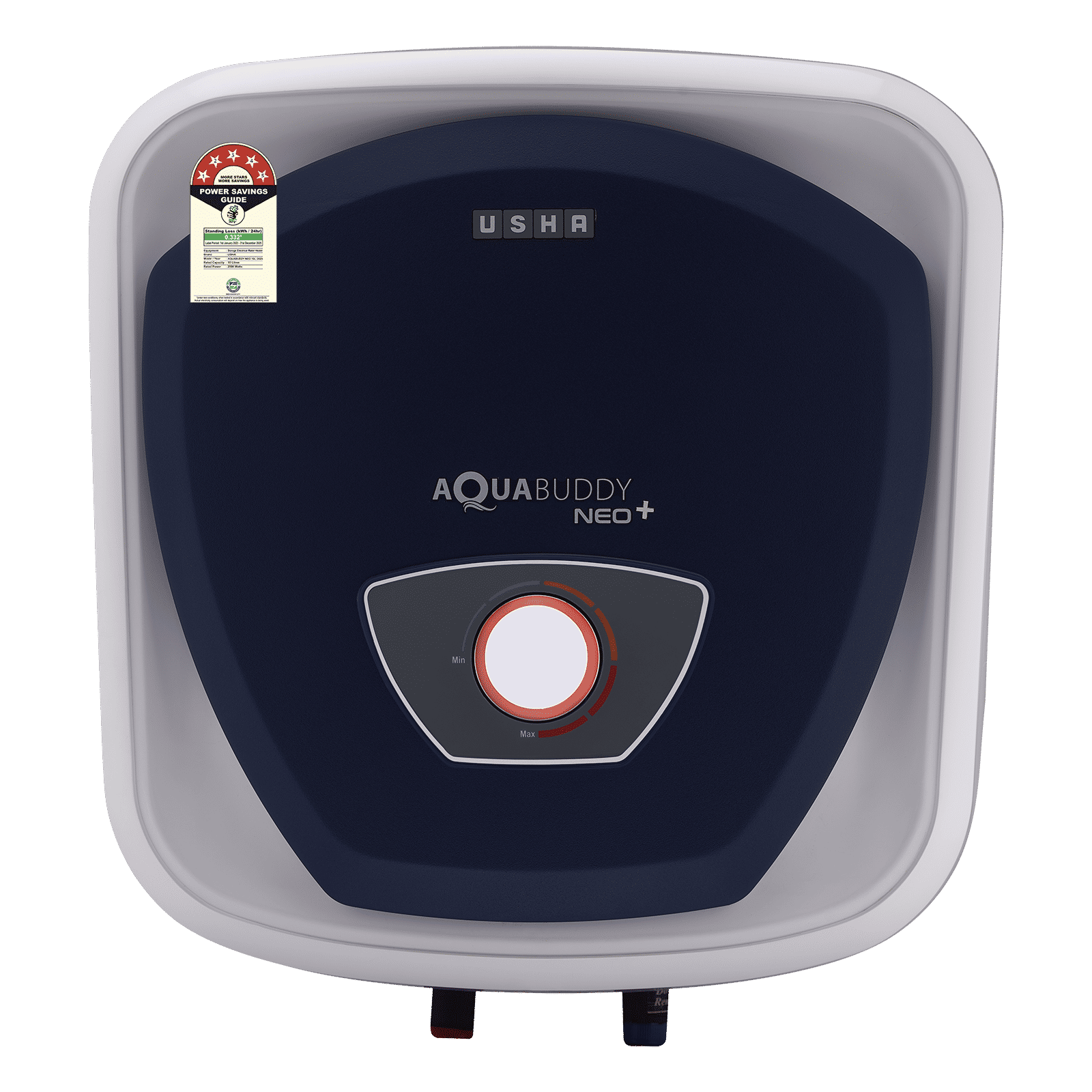 USHA Aqua Buddy Neo Plus 10 Litre 5 Star Vertical Storage Geyser with Whirl Flow Technology (Blue & White)