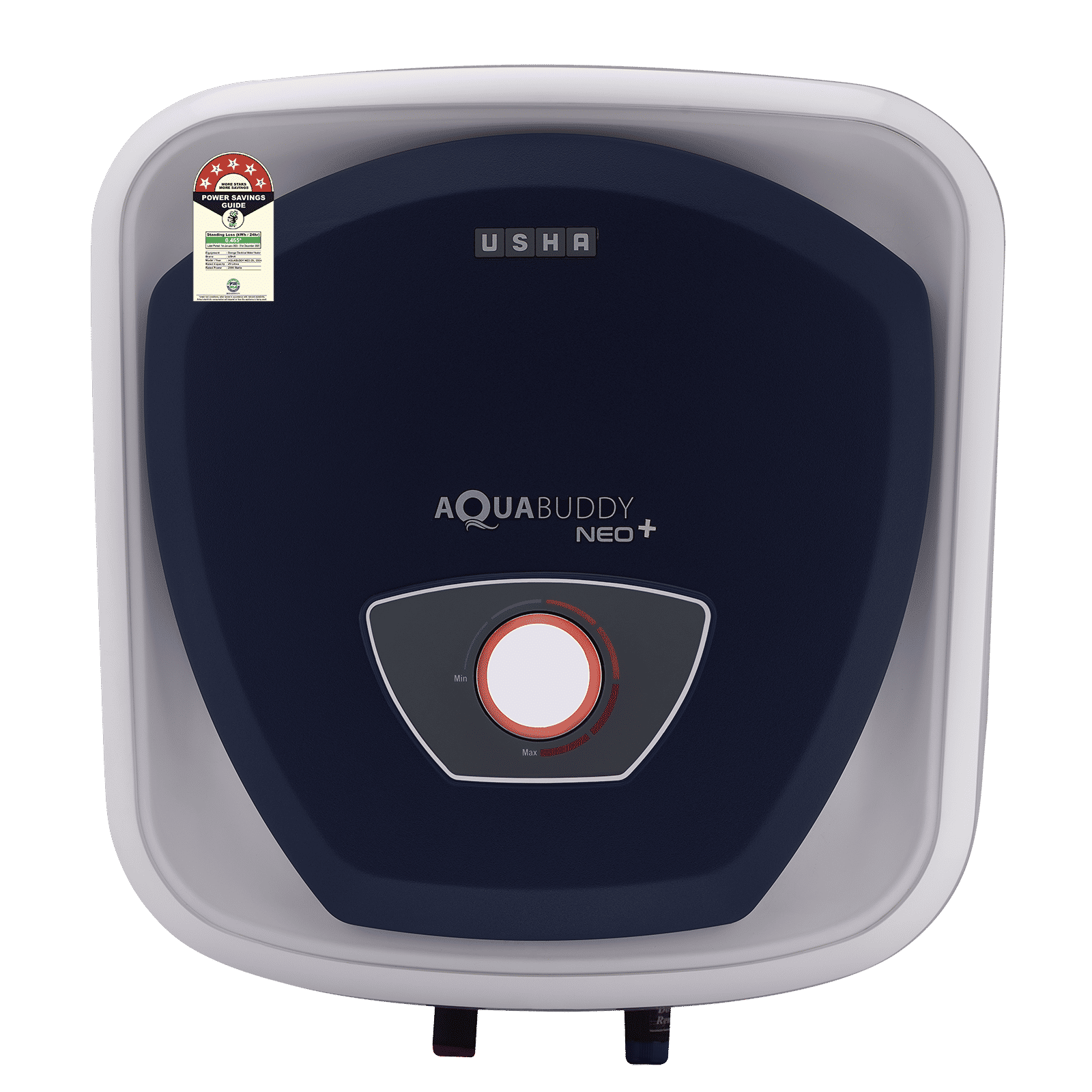 USHA Aqua Buddy Neo Plus 25 Litre 5 Star Vertical Storage Geyser with Whirl Flow Technology (Blue & White)