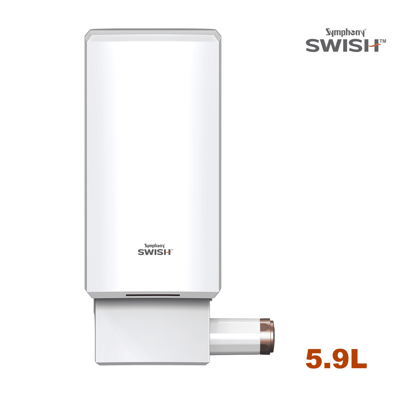 Symphony SWISH 5.9 Litre Vertical Instant Geyser with PUROPOD Cartridge Technology (White)