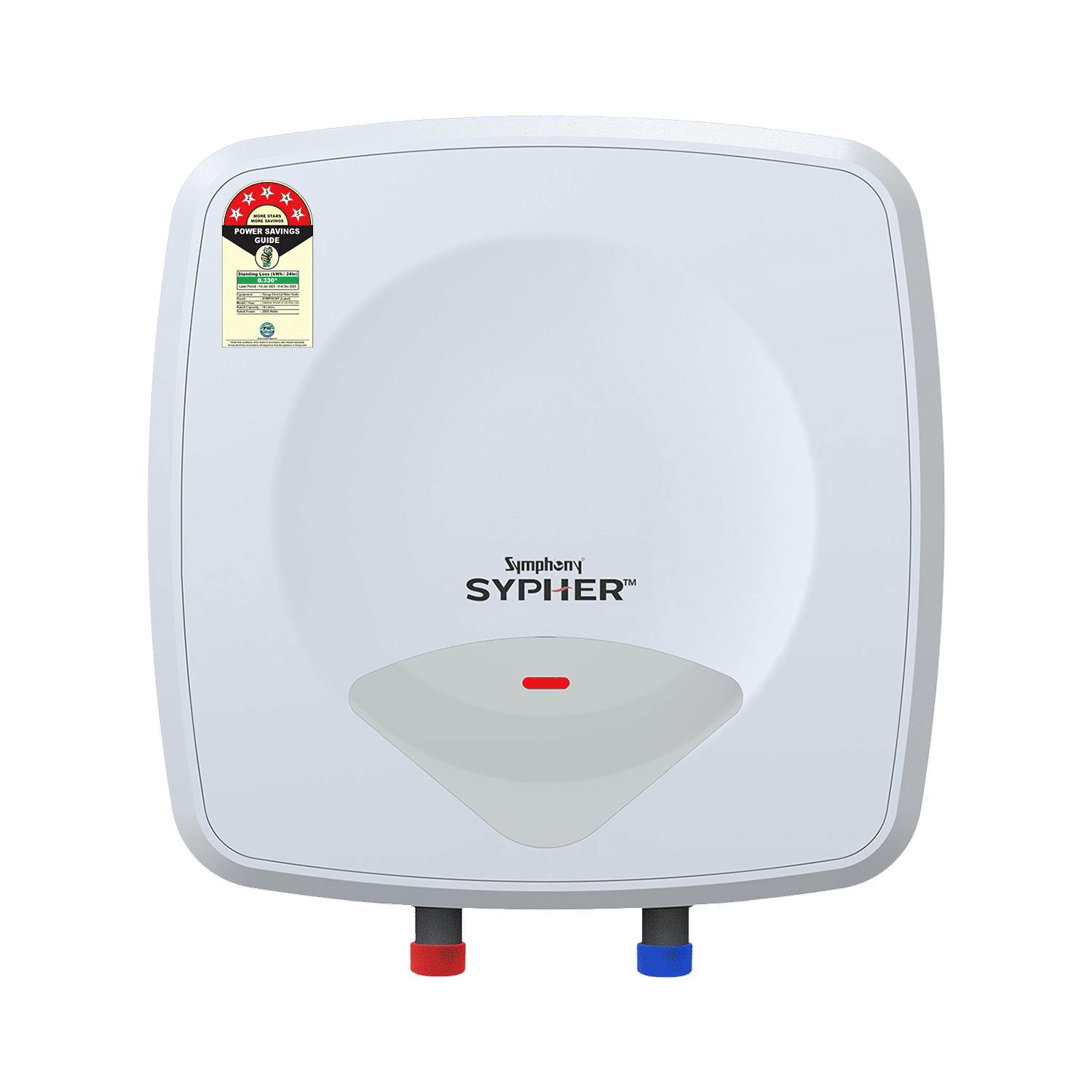 Symphony Sypher 10 Litre 5 Star Vertical Storage Geyser with Safety Valve (White)