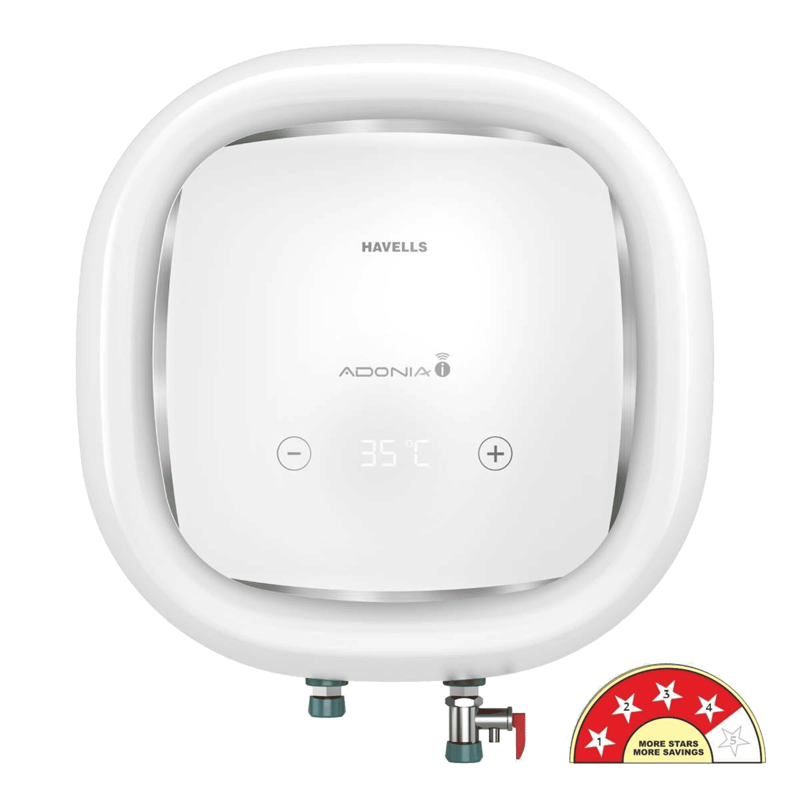 Havells Adonia I 25 Litre 4 Star Vertical Smart Geyser with Alexa & Google Assistant Compatibility (White)
