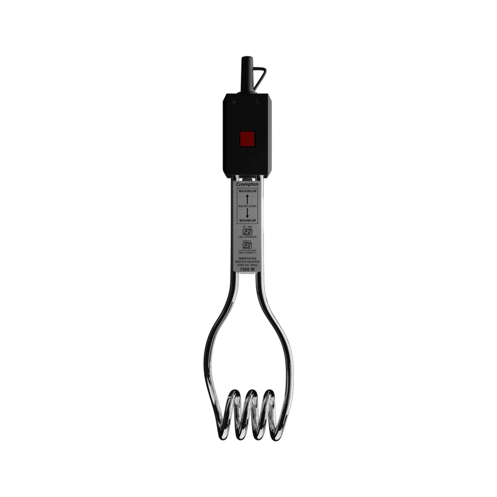 Crompton AIMR B1A 1000W Shockproof Immersion Rod with Auto Cut-Off (ISI Certified, Black)