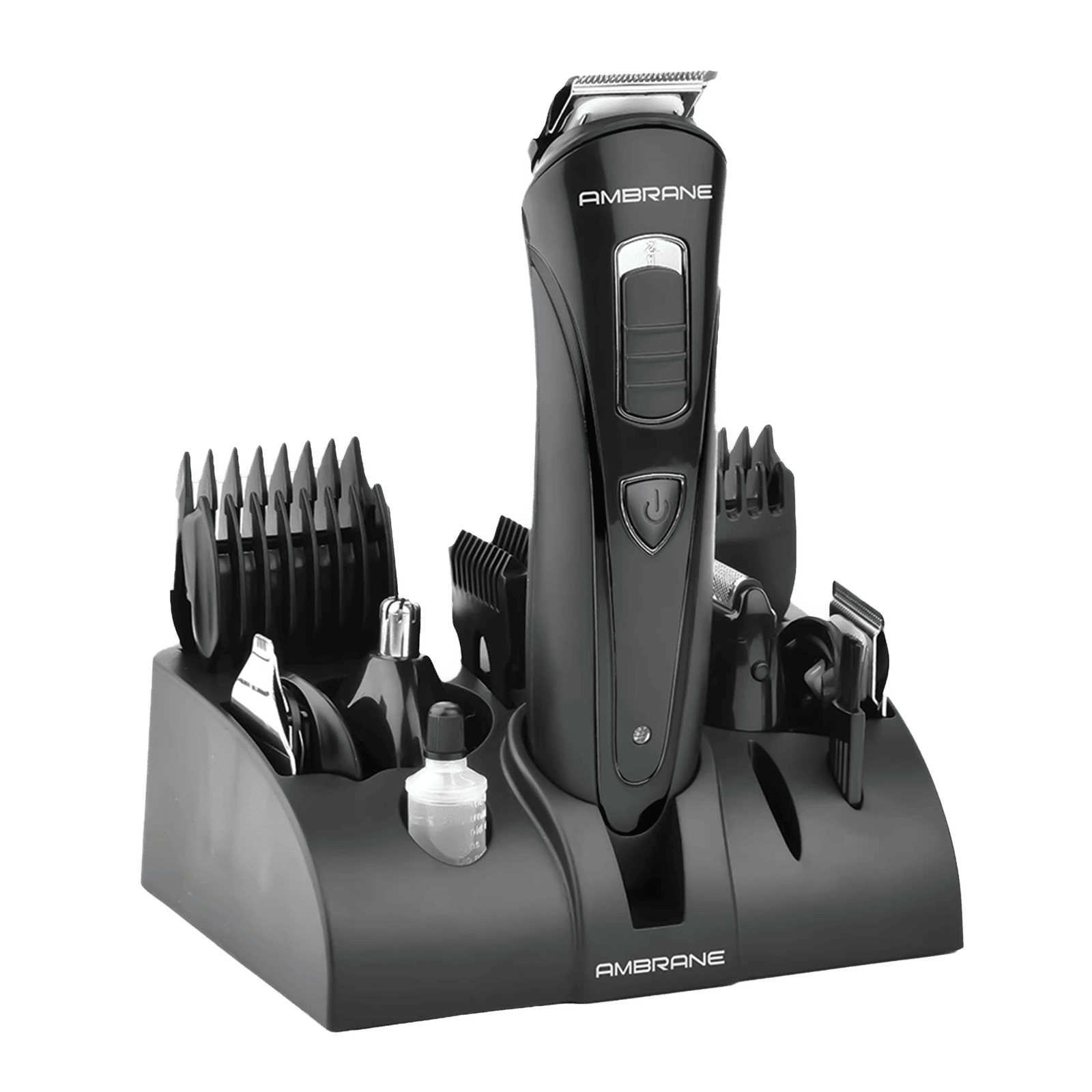 ambrane Cruiser 5-in-1 Rechargeable Cordless Grooming Kit for Face & Body for Men (60mins Runtime, Rapid Charging, Black)