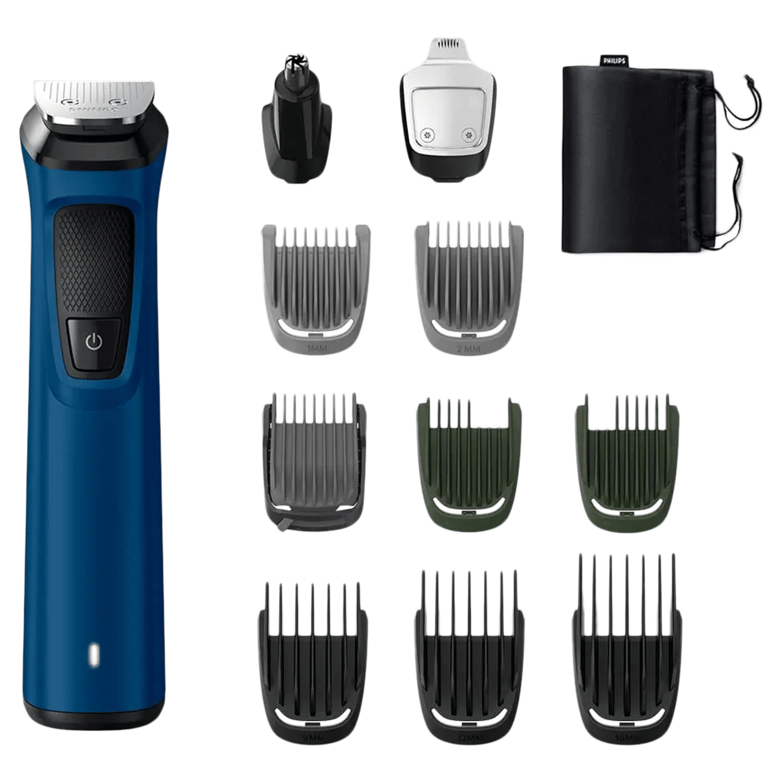 PHILIPS Series 7000 12-in-1 Rechargeable Cordless Grooming Kit for Face, Hair & Body for Men (90min Runtime, DualCut Technology, Blue)