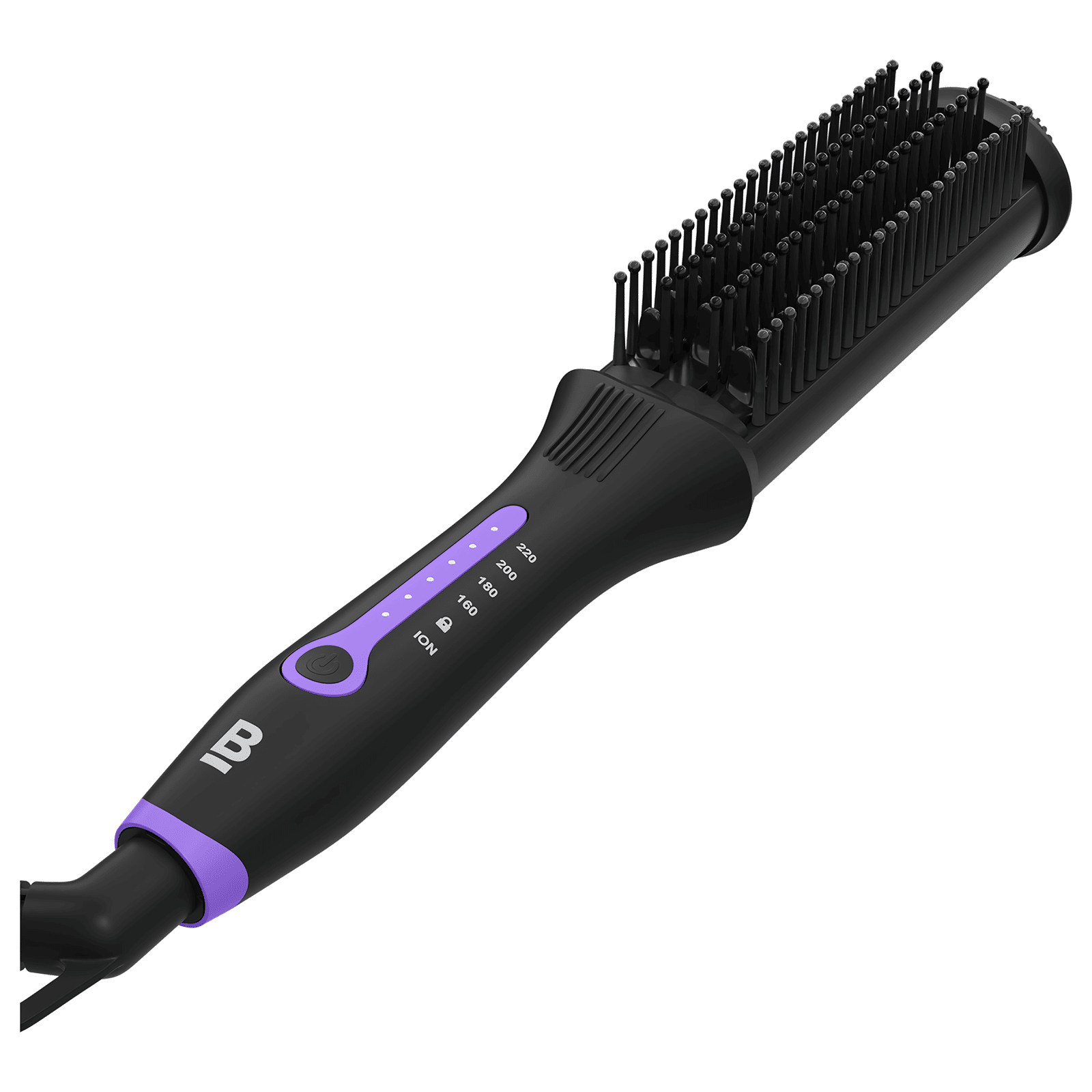 Bblunt Pro Hair Straightening Brush with Ionic Technology (Black Purple)