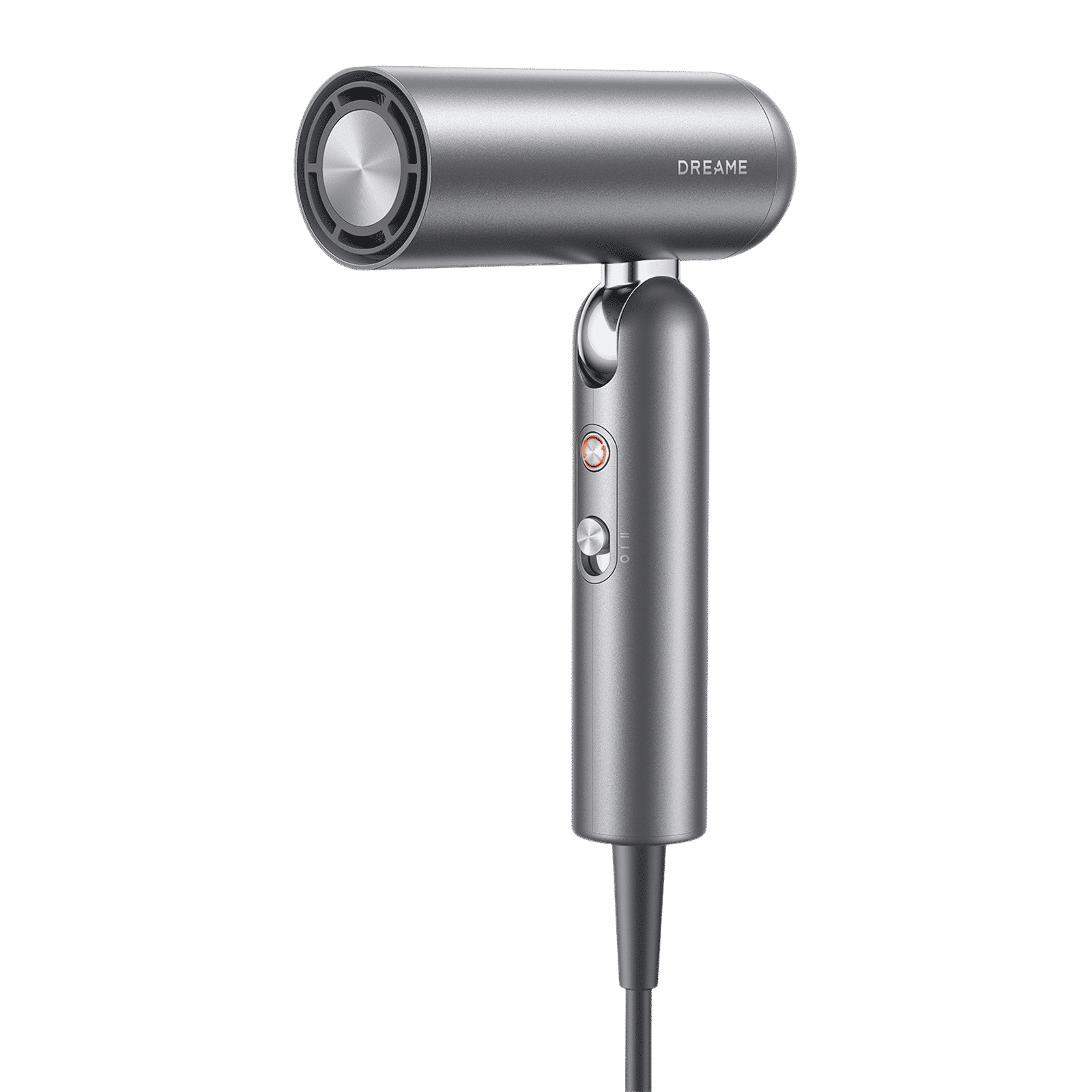 DREAME Pocket Hair Dryer with 5 Heat Settings (300 Million Negative Ions Per CM, Grey)