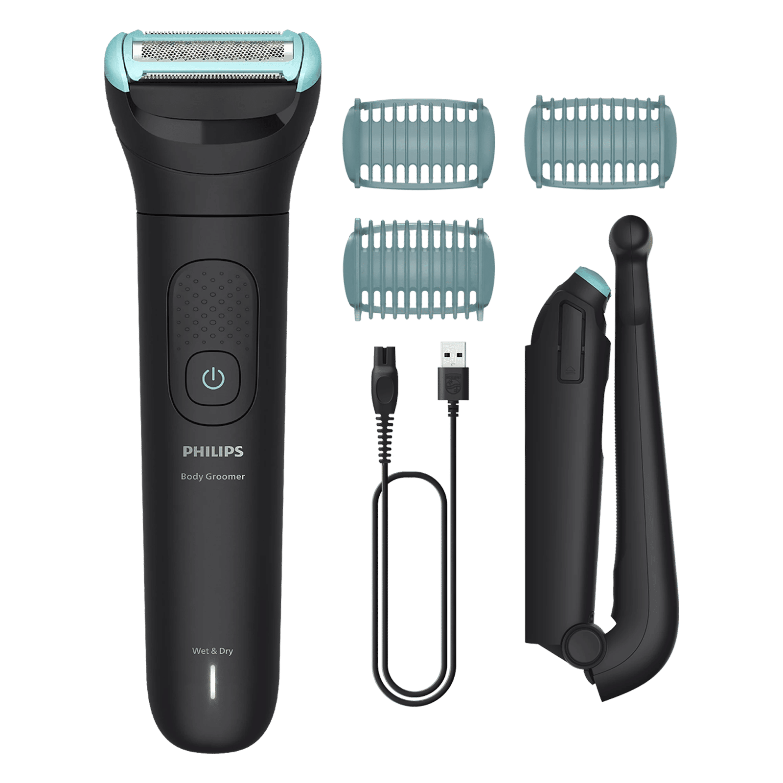 PHILIPS 5000 Series Rechargeable Cordless Body Groomer for Body for Men (100 Minutes, Cutting Technology, Deep Black)