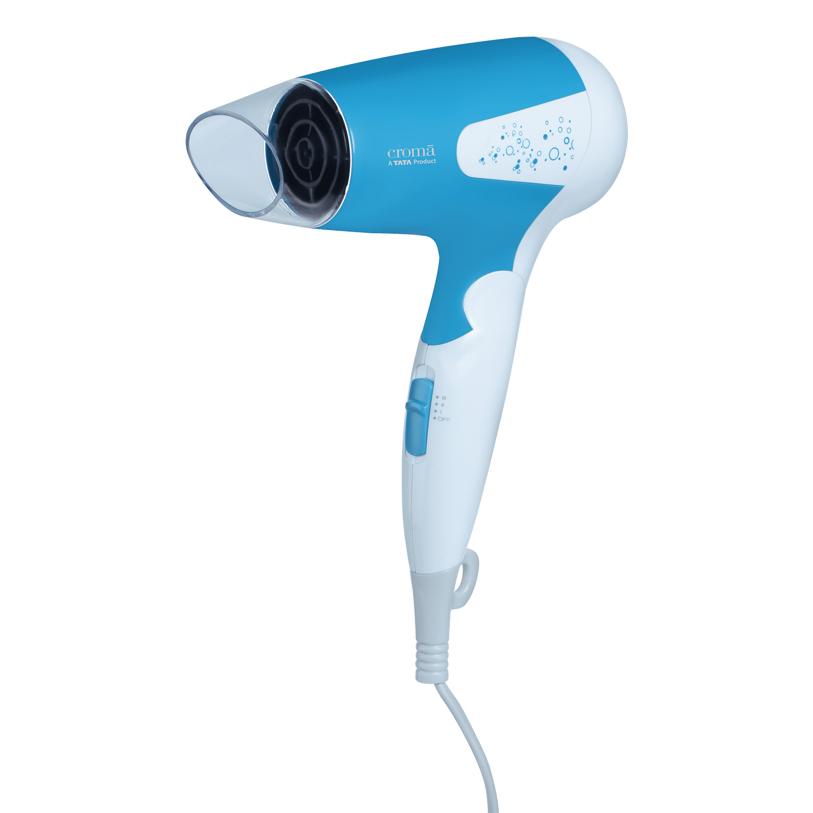Croma Hair Dryer with 2 Heat Settings & Cool Blow (Overload Protection, Blue & White)