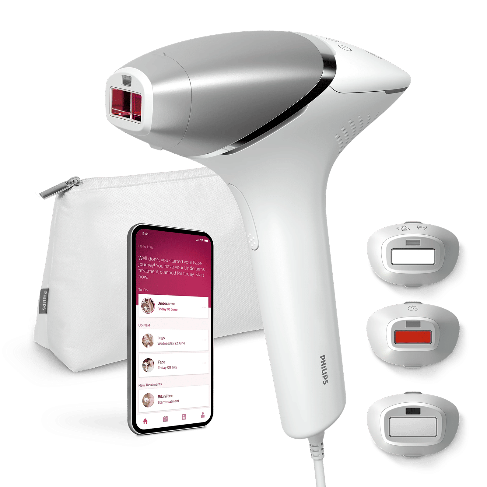 Philips Lumea IPL 8000 Series 3-in-1 Corded Hair Removal Device for Face & Body for Men & Women (SenseIQ, White)