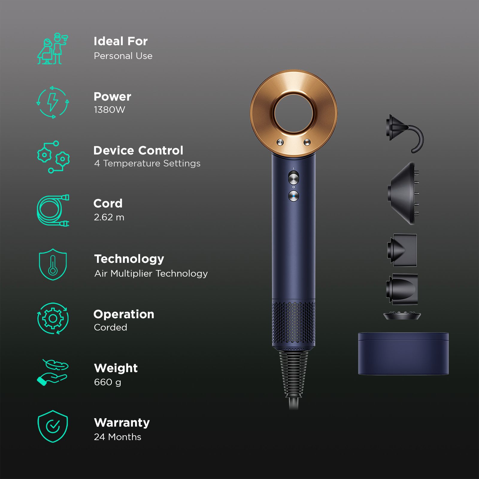 Buy dyson Supersonic Hair Dryer with Heat Settings and Cool Shot