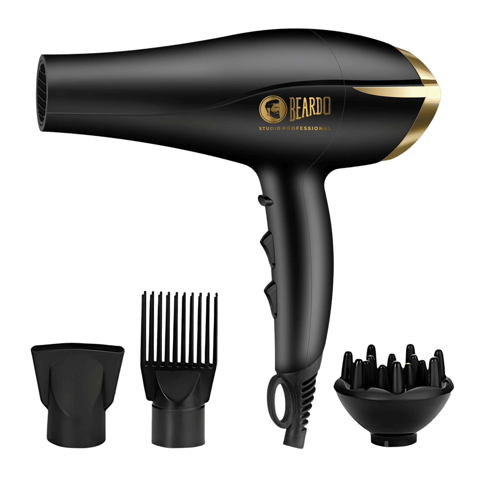 BEARDO Studio Professional Tornado Hair Dryer with 3 Heat Settings & Cool Shot (EHD+ Technology, Black)
