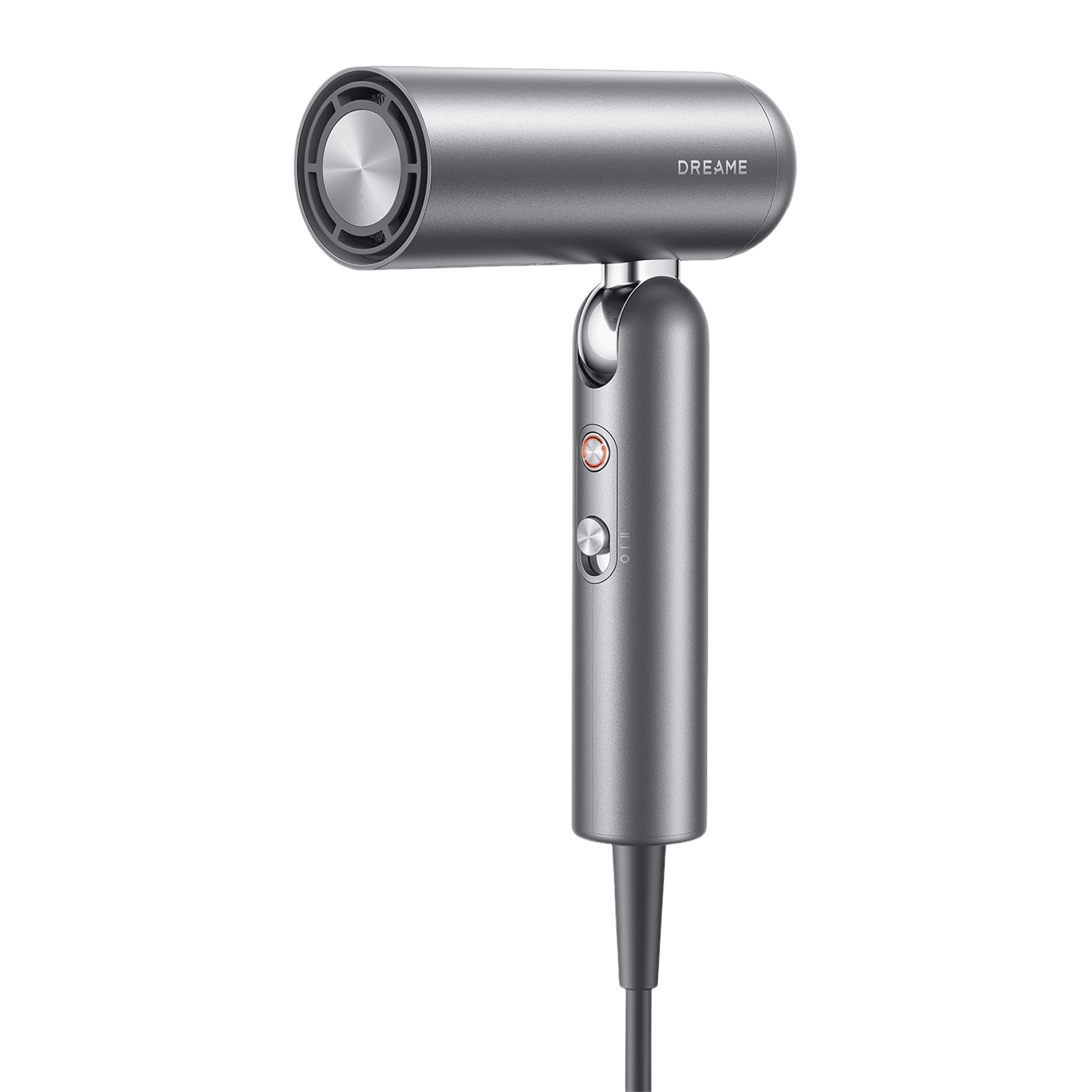 DREAME Pocket Hair Dryer with 5 Heat Settings (300 Million Negative Ions Per CM, Grey)