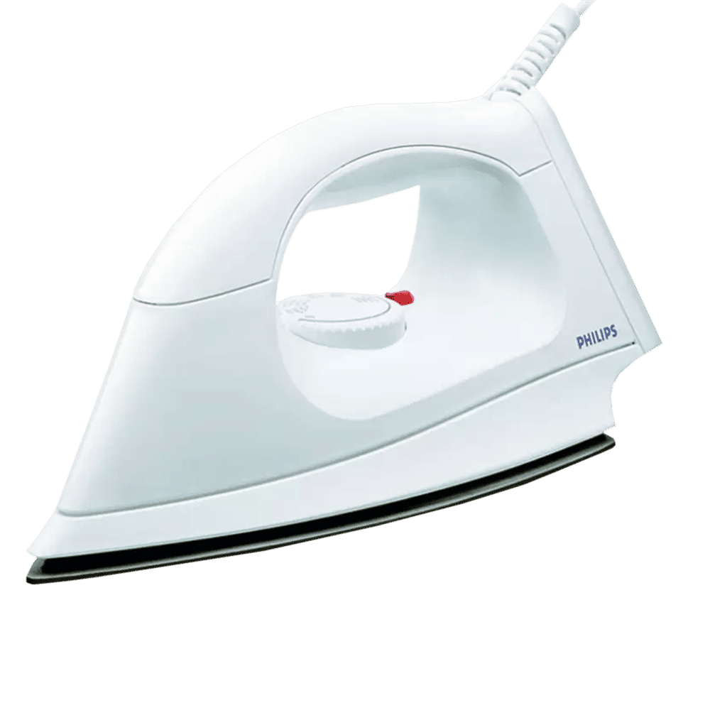 PHILIPS HI114 1000 Watts Dry Iron (Iron Temperature-ready Light, White)
