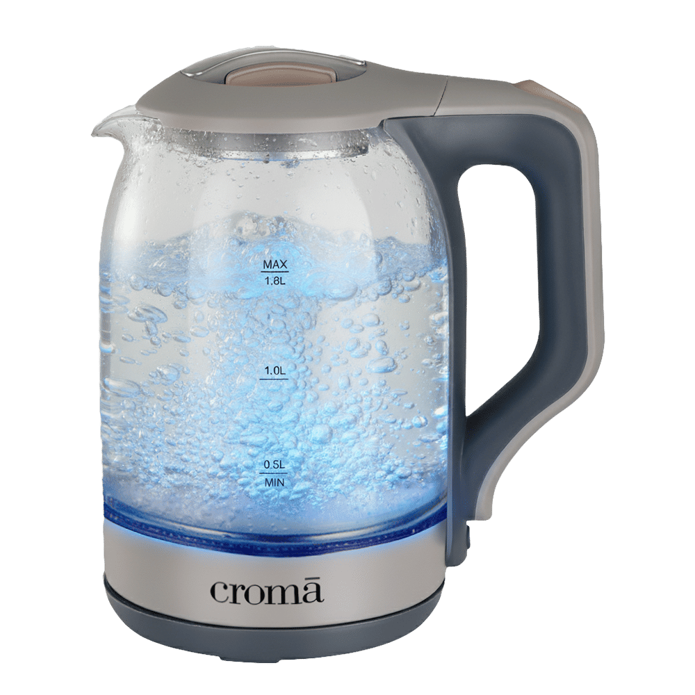 Croma 1500 Watt 1.8 Litre Electric Kettle with Auto Shut Off (Grey)
